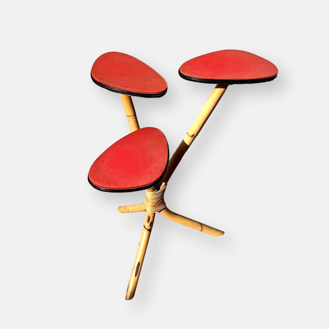 Porte plantes vintage en bambou