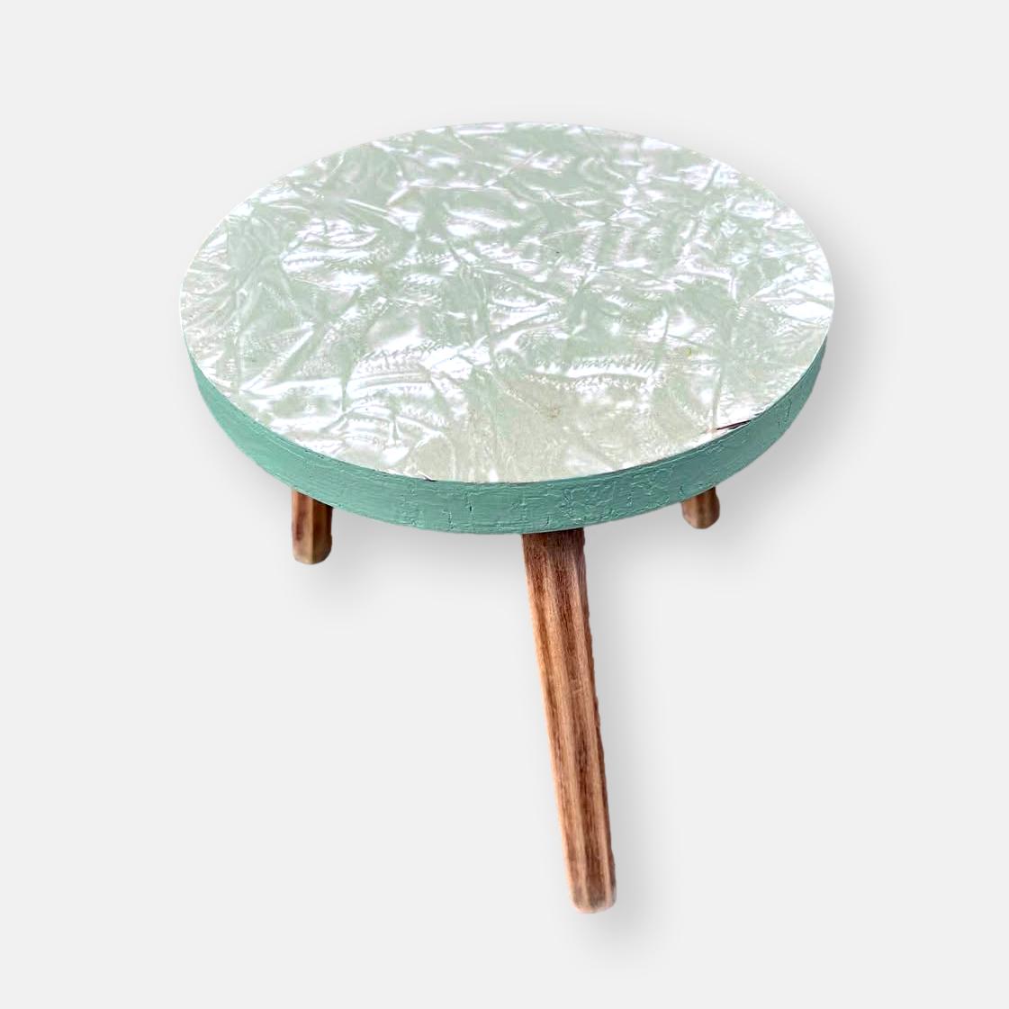 Repose plante tripode vert vintage