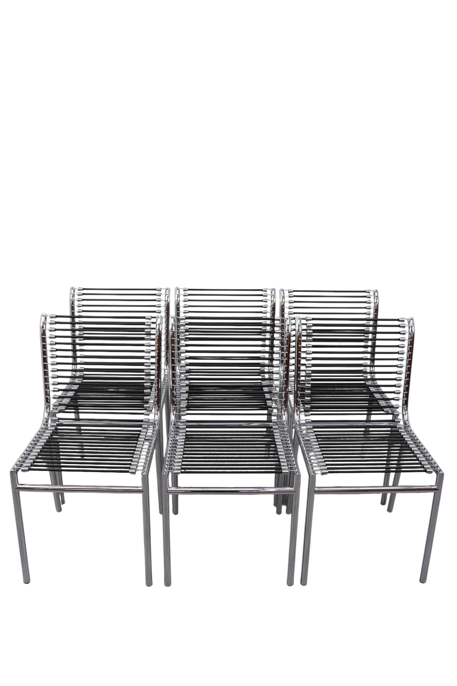 Ensemble de 6 chaises Sandows par René Herbst pour Pallucco – Image 2