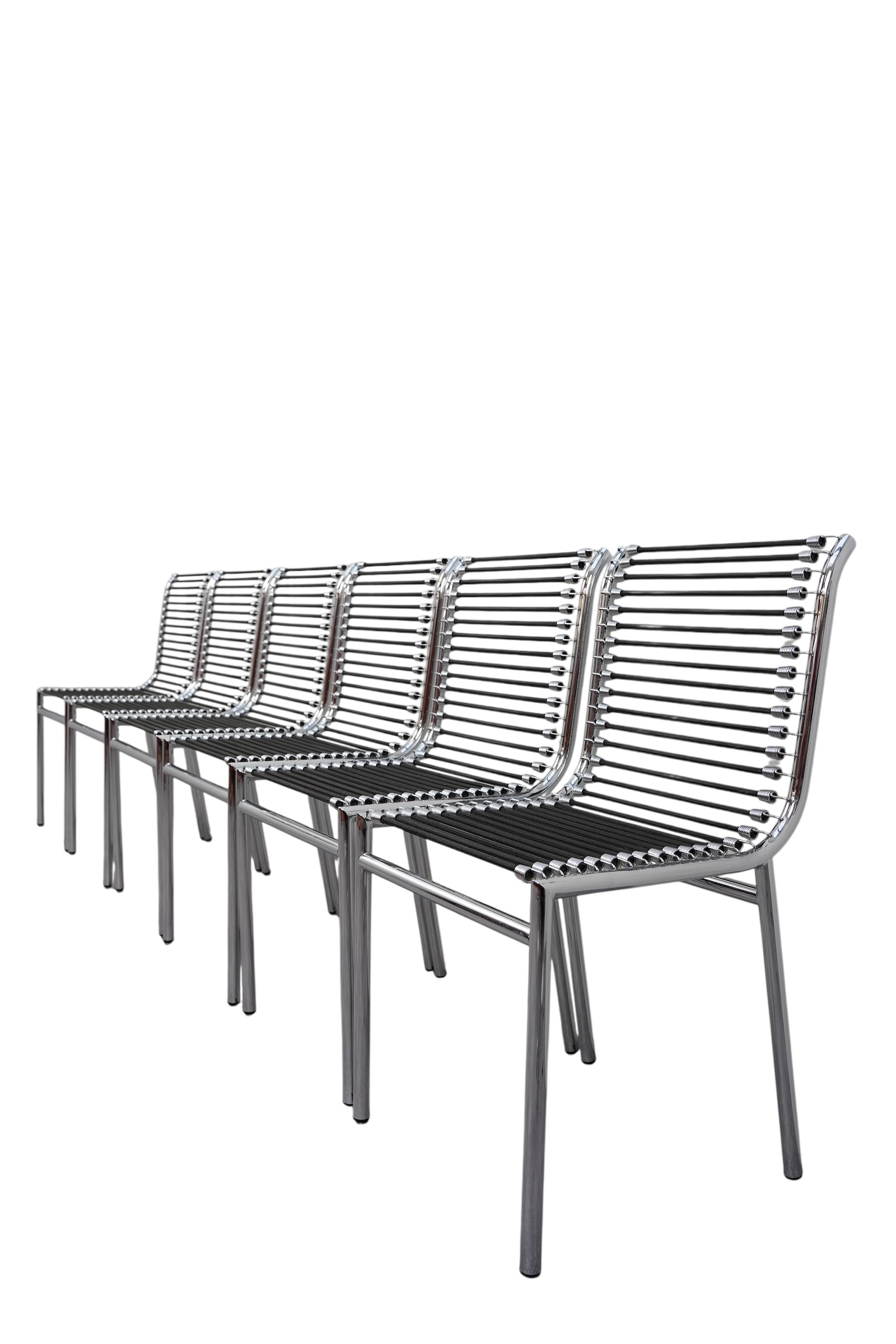 Ensemble de 6 chaises Sandows par René Herbst pour Pallucco – Image 6