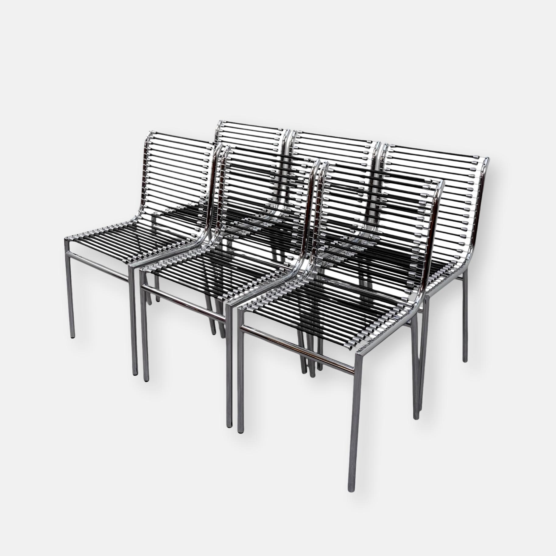 Ensemble de 6 chaises Sandows par René Herbst pour Pallucco