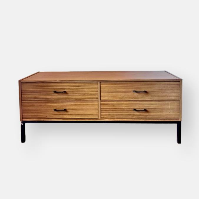 Commode basse vintage 4 tiroirs