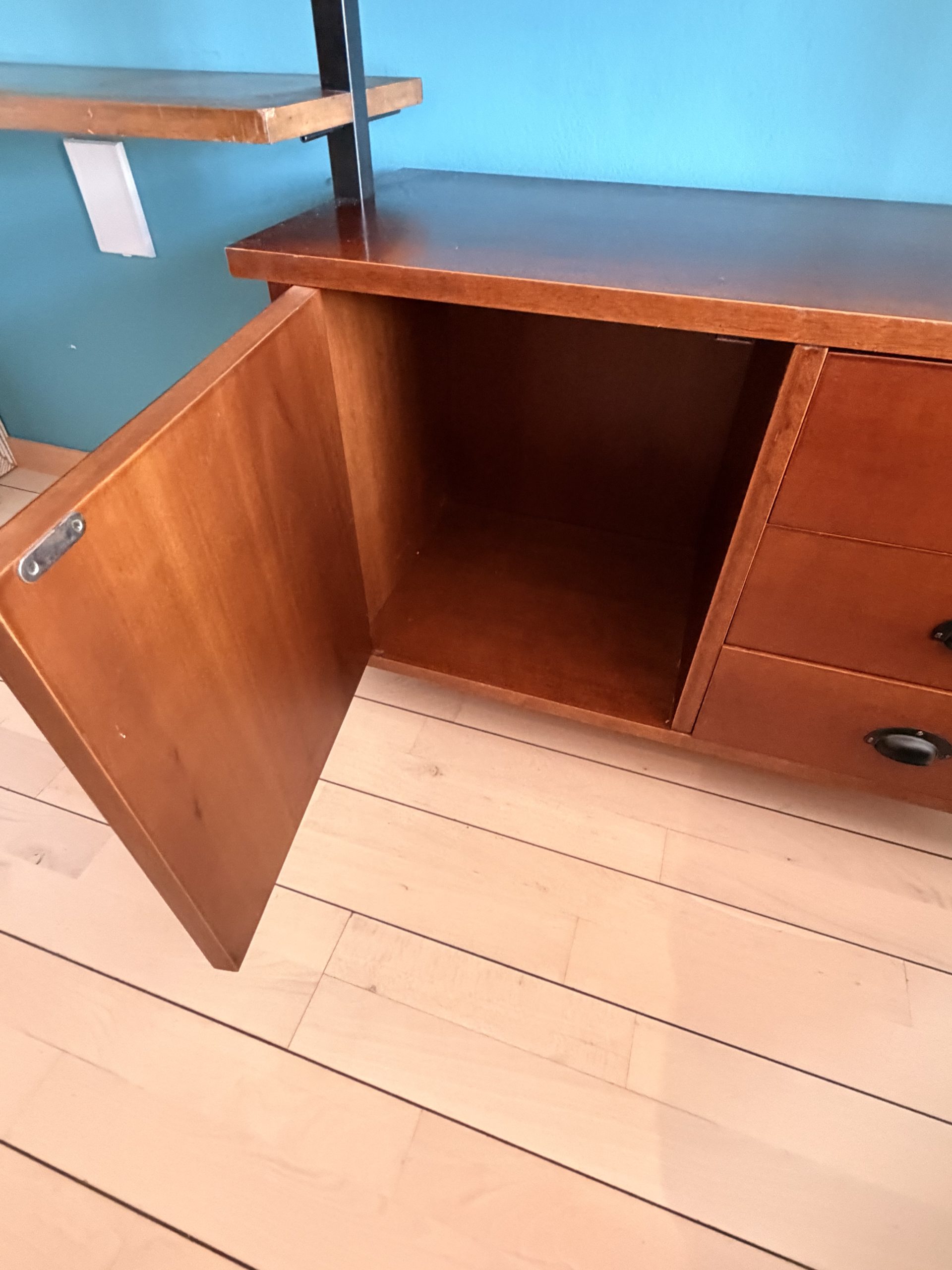 Bibliothèque murale vintage modulable en teck – Image 7