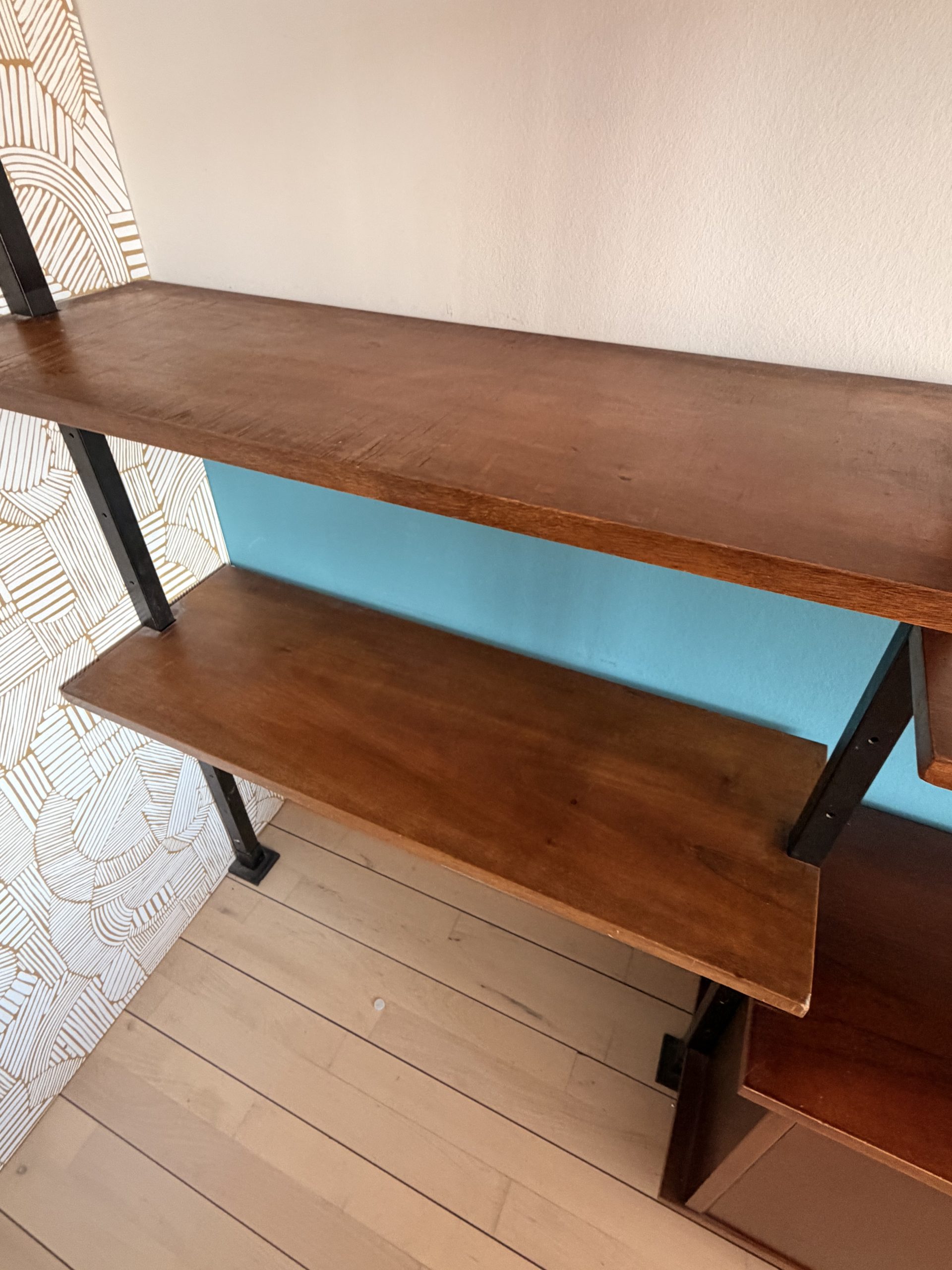 Bibliothèque murale vintage modulable en teck – Image 4