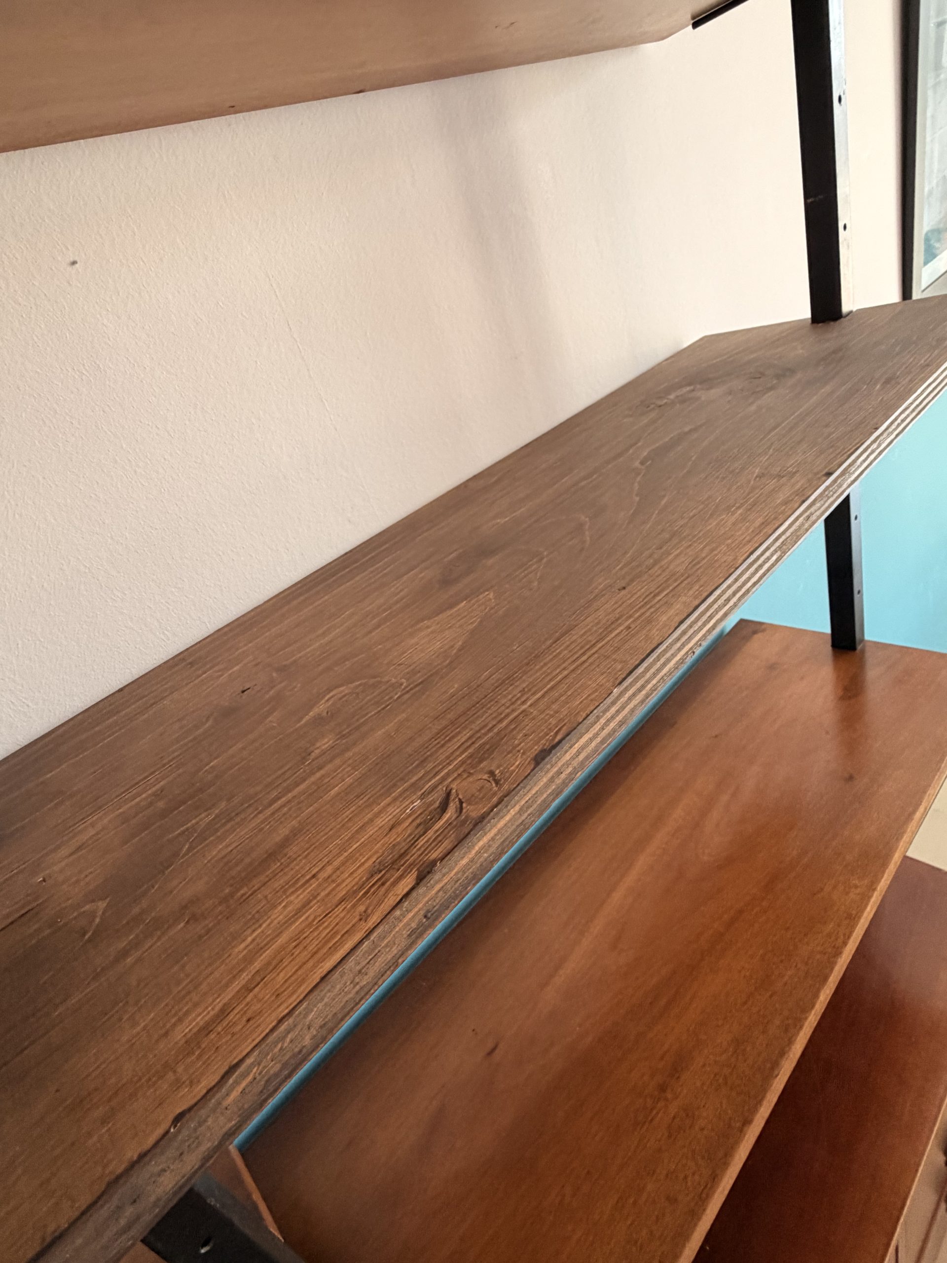 Bibliothèque murale vintage modulable en teck – Image 5