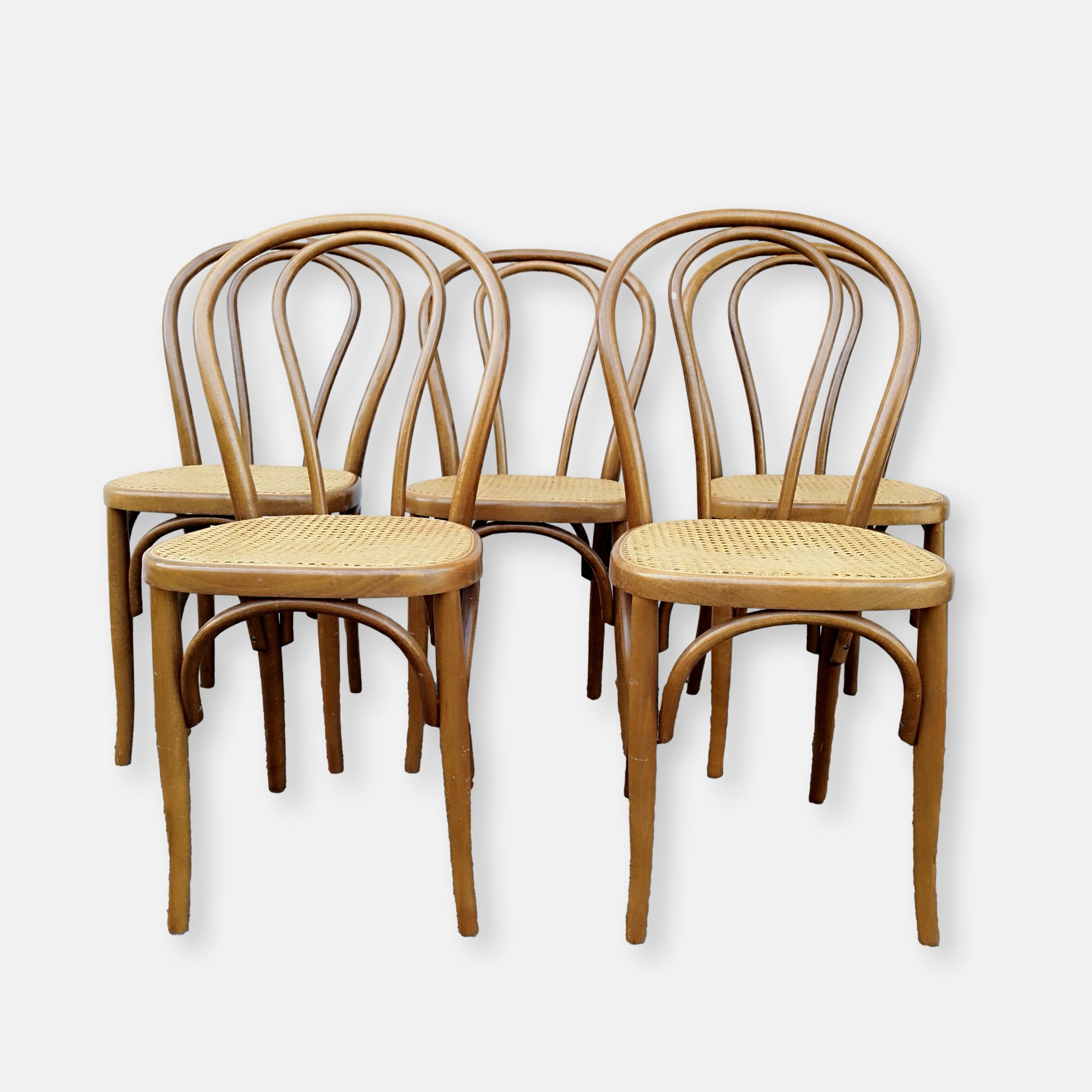 Set de 5 chaises bistrot type Thonet de chez Scavolini