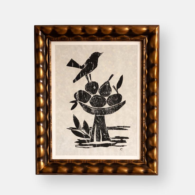 Gravure "L'Oiseau à la Coupe" - Privat Brégy