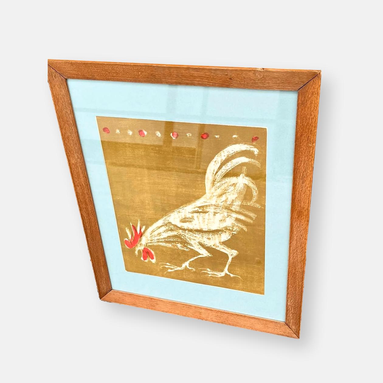 Lithographie "coq" par Hans Fischer "Fis"