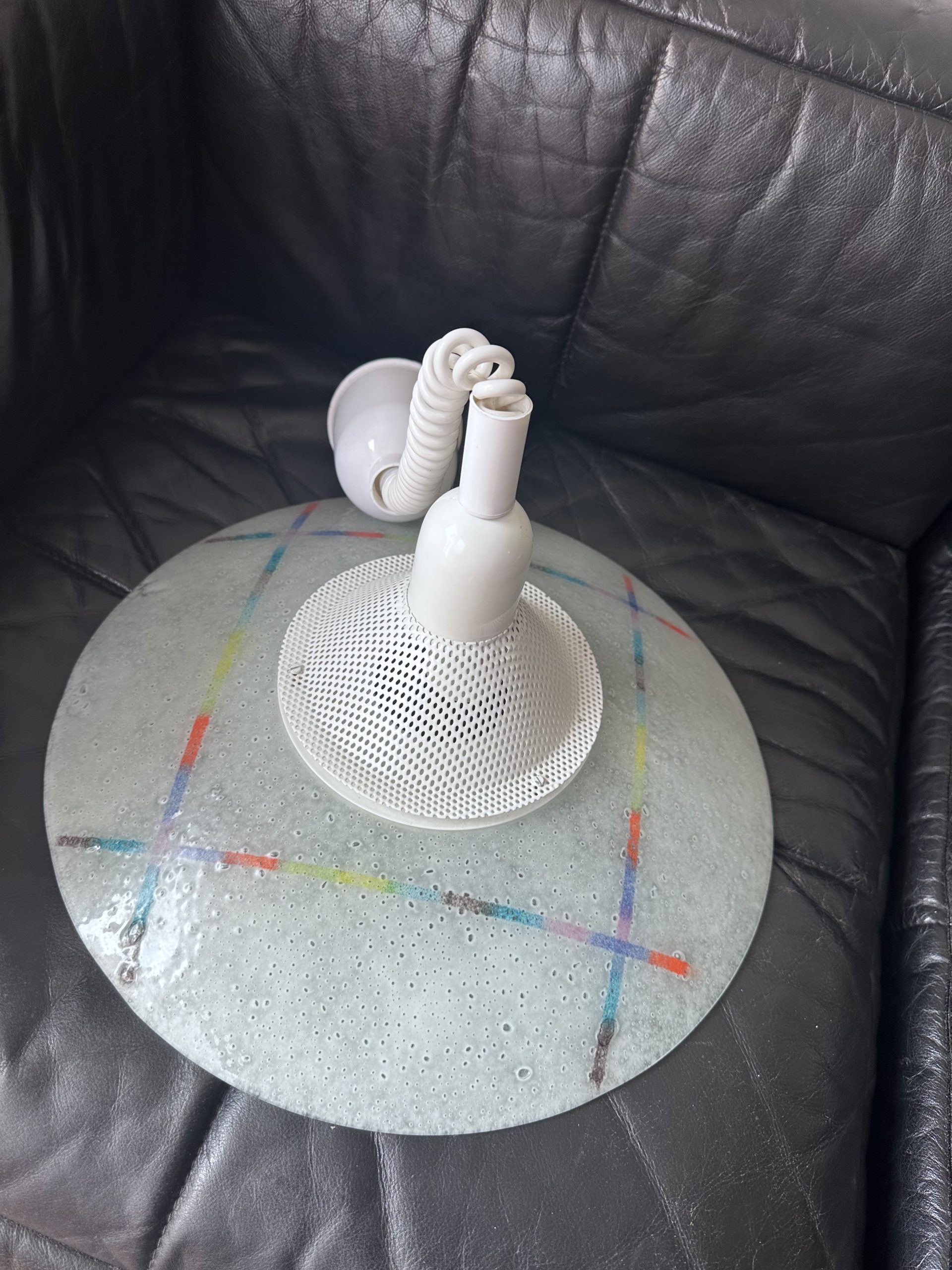 Suspension postmoderne en verre bullé 1980 – Bild 5