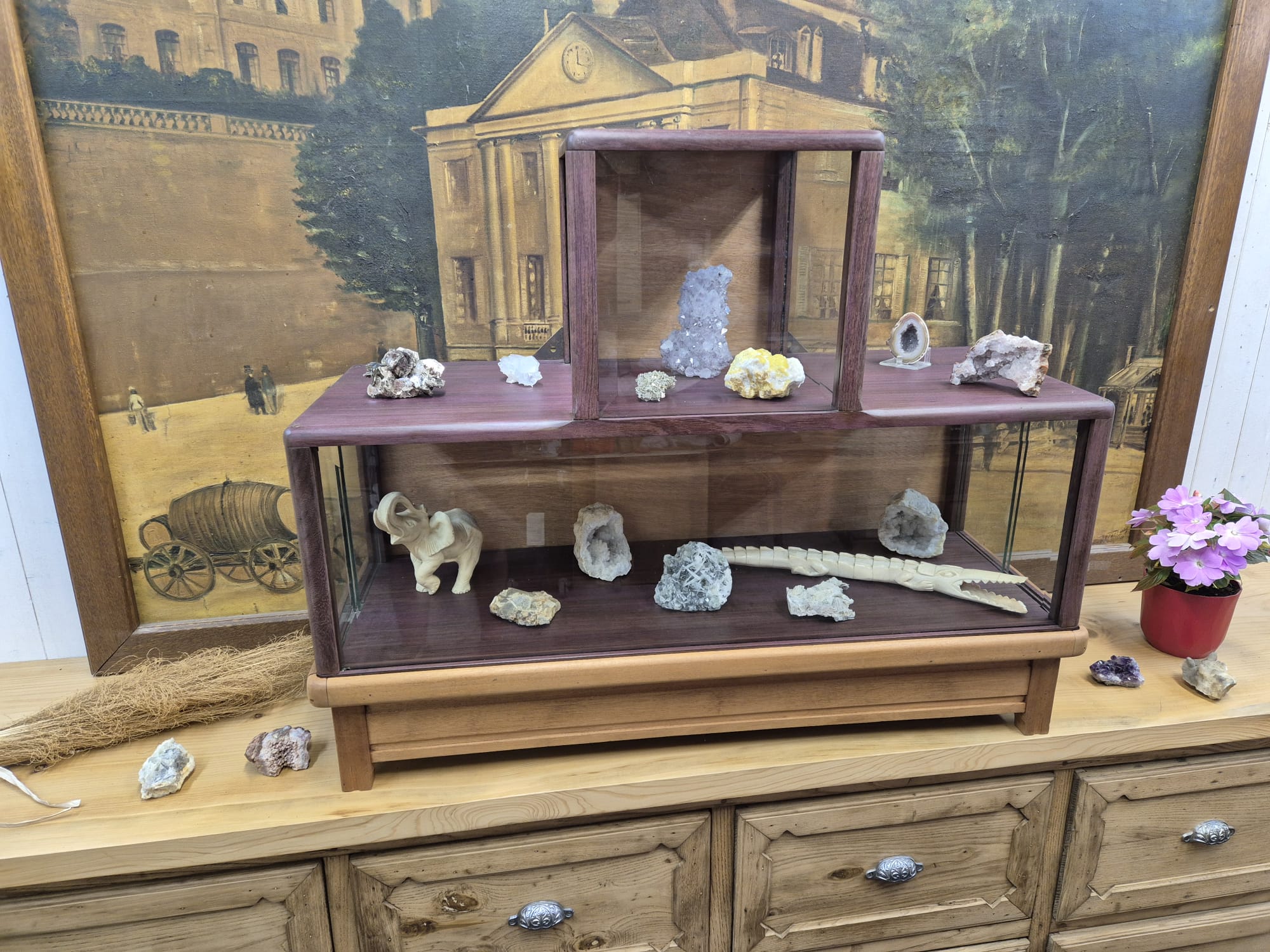 Ancienne vitrine 1930 en amarante – Bild 3