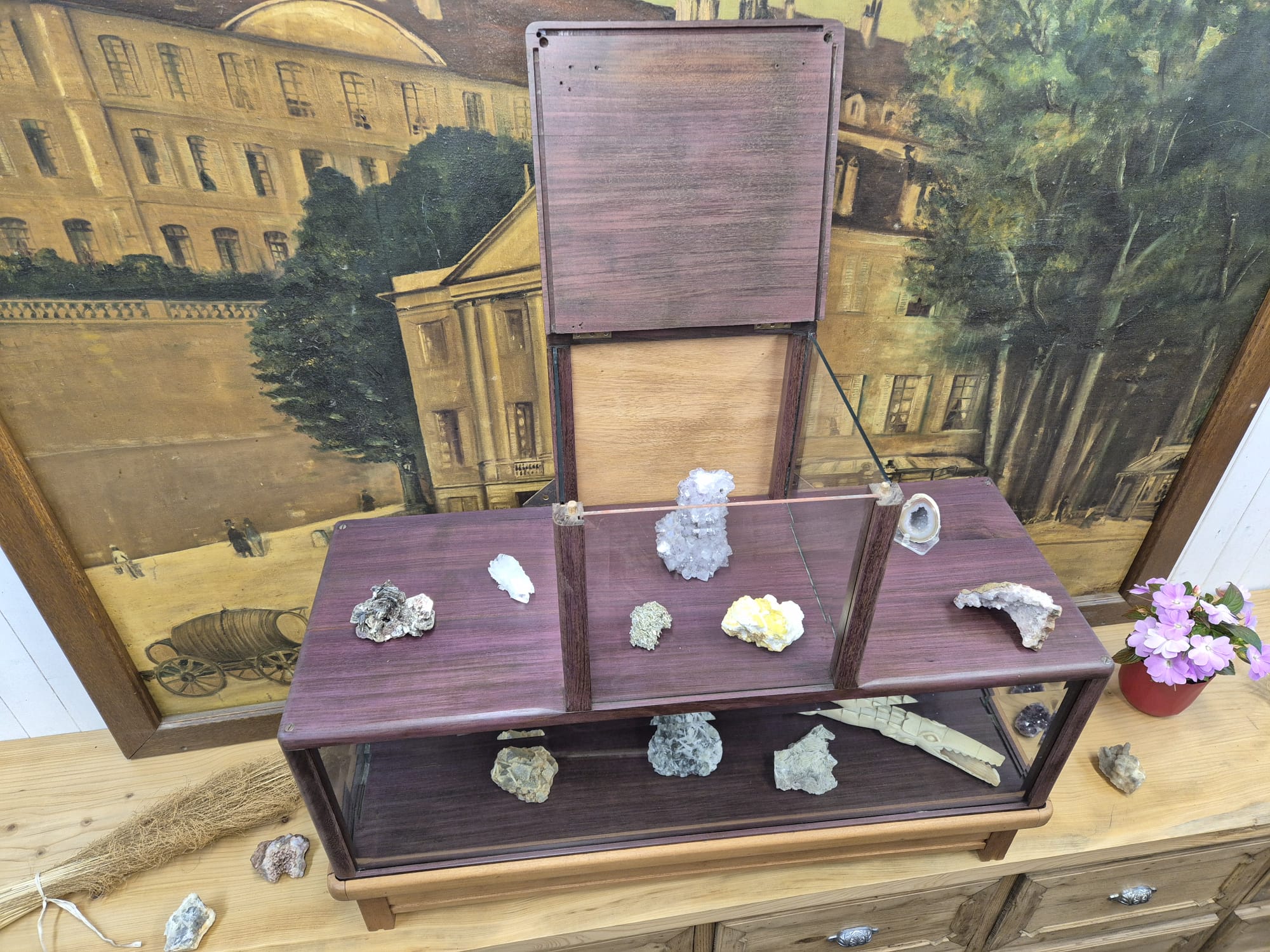 Ancienne vitrine 1930 en amarante – Bild 5
