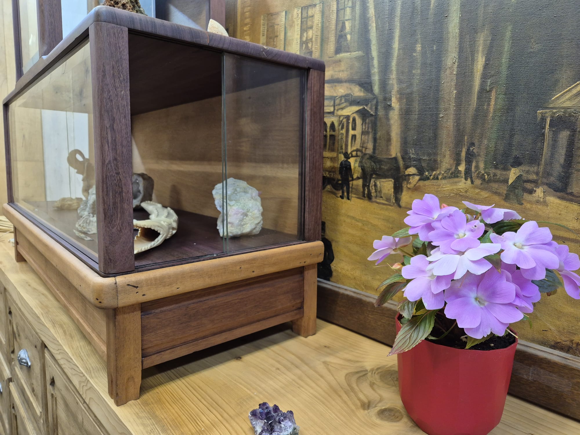 Ancienne vitrine 1930 en amarante – Bild 7