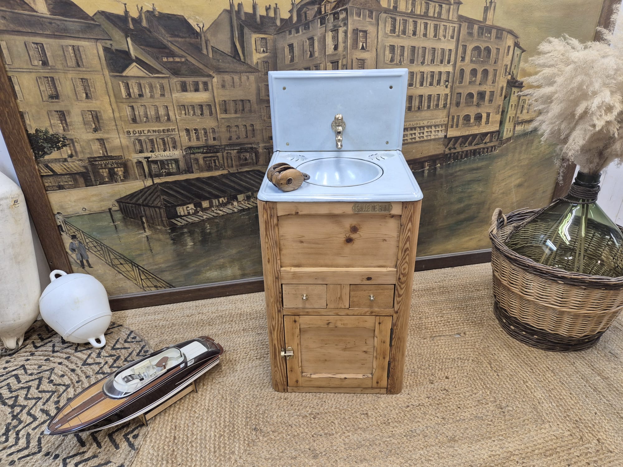 Ancien meuble vasque de marine – Image 3