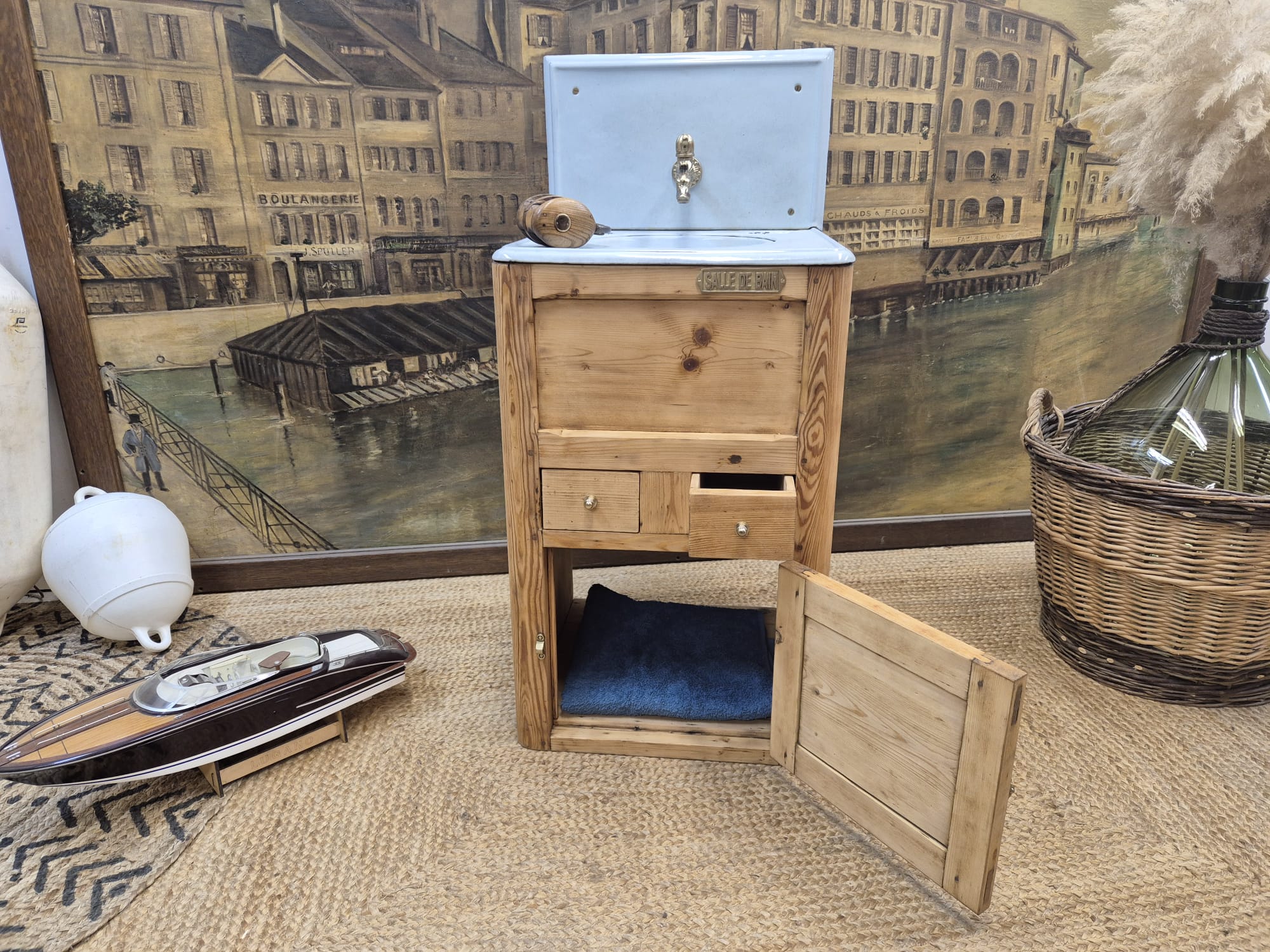 Ancien meuble vasque de marine – Image 6