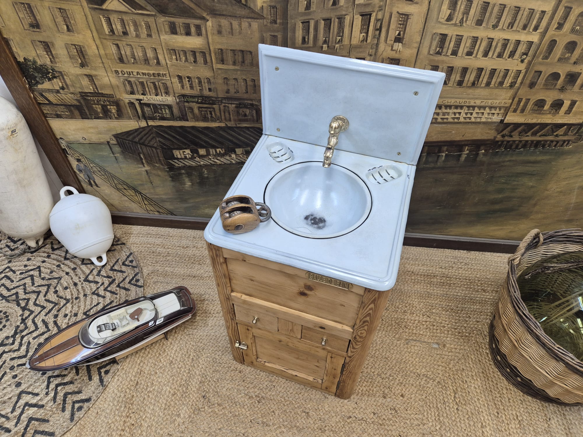 Ancien meuble vasque de marine – Image 5