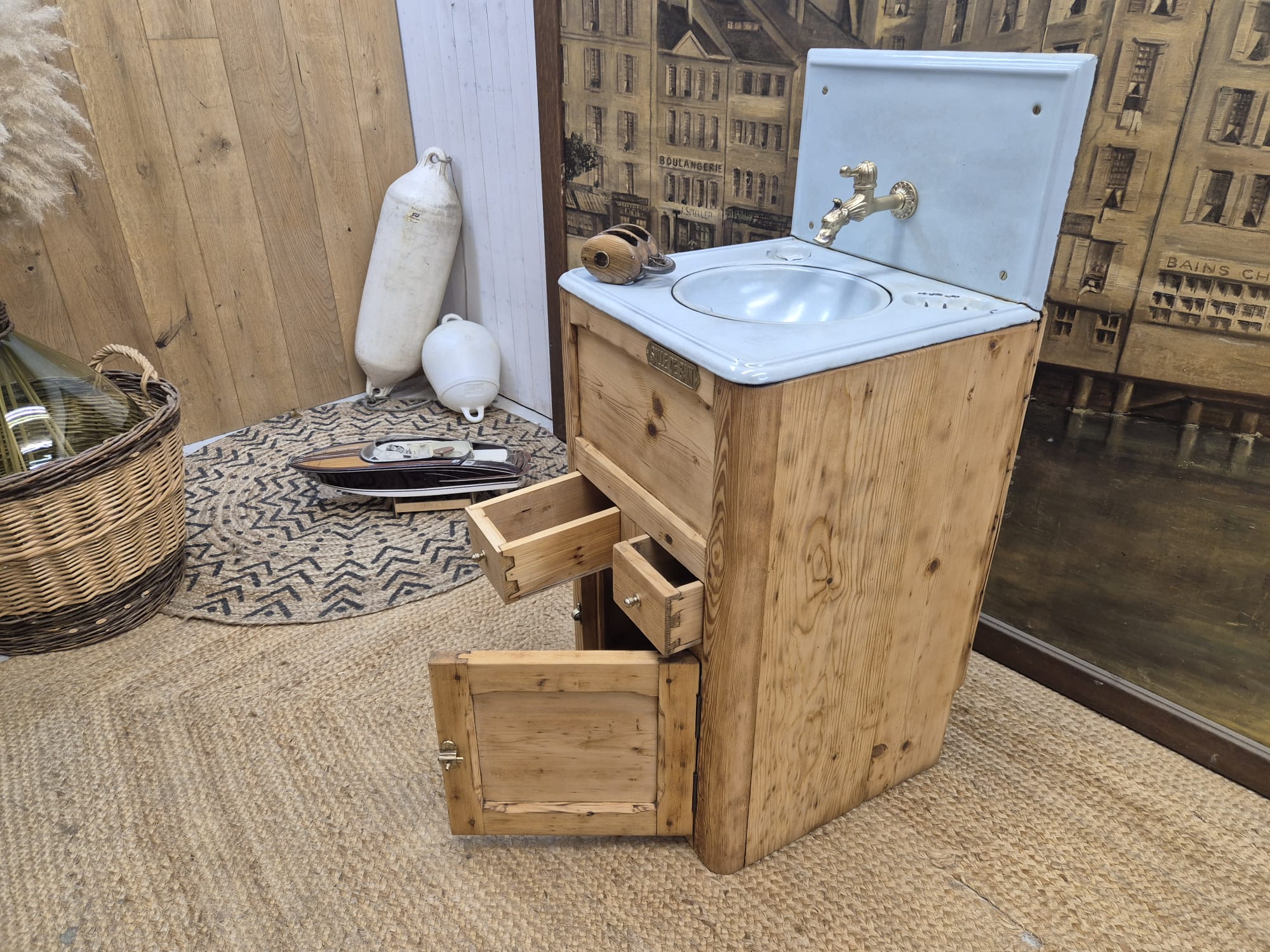 Ancien meuble vasque de marine – Image 10