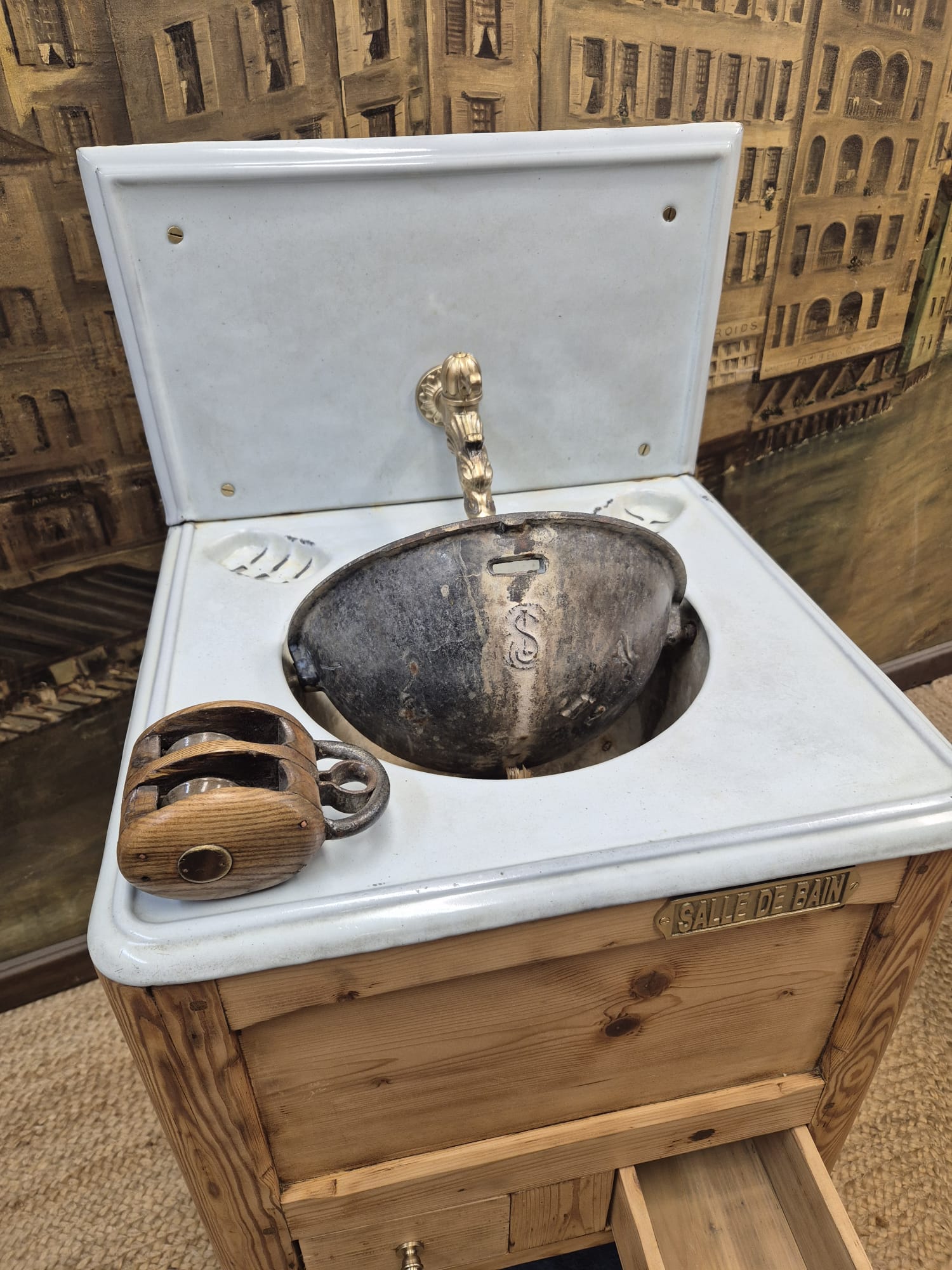 Ancien meuble vasque de marine – Image 11