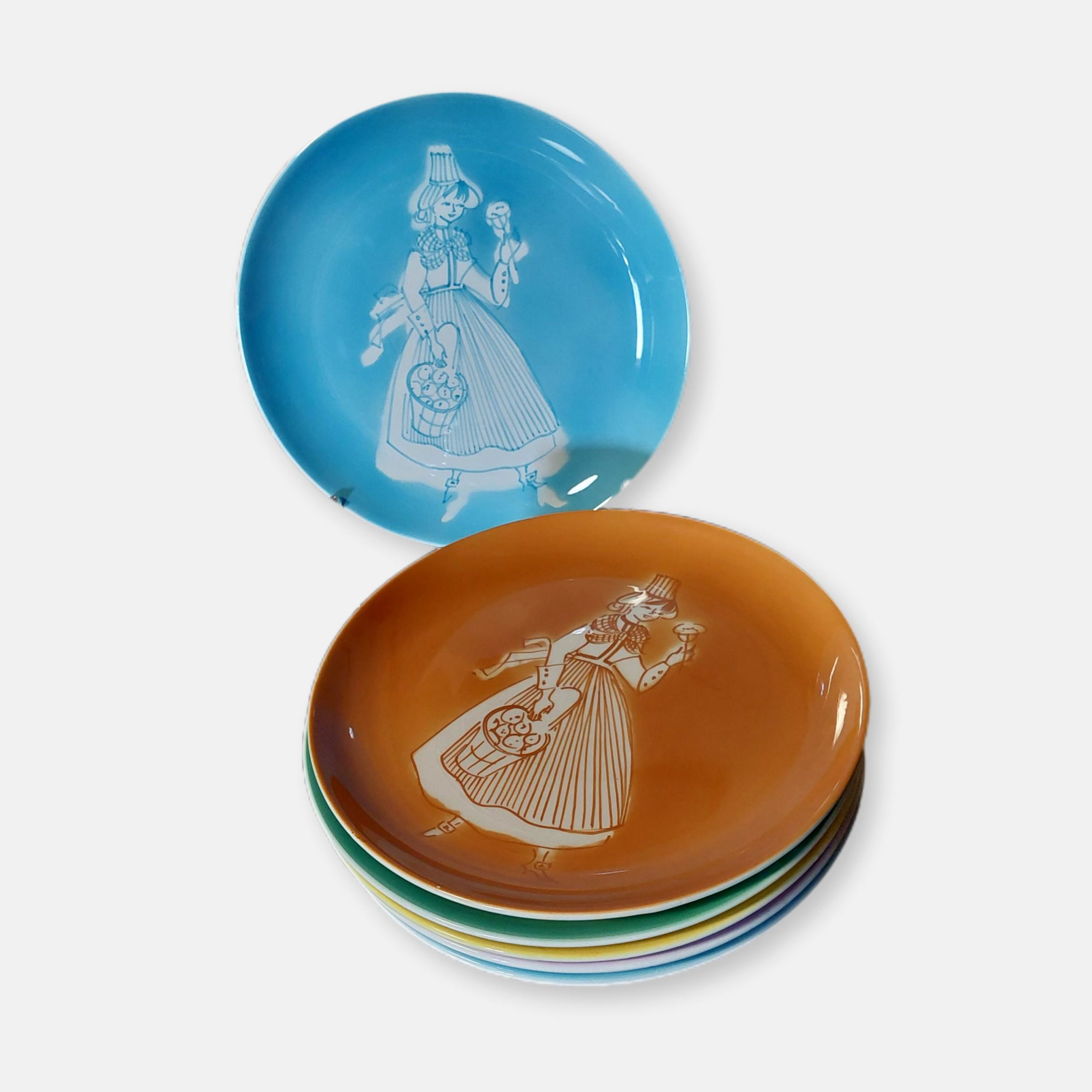 Lot de 6 assiettes vintage