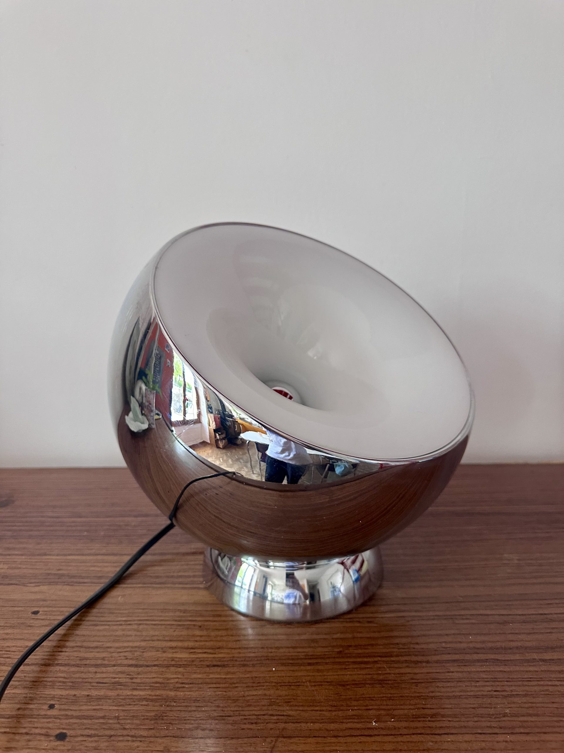 Lampe Bouboule de chez Aluminor vintage chrome – Bild 3
