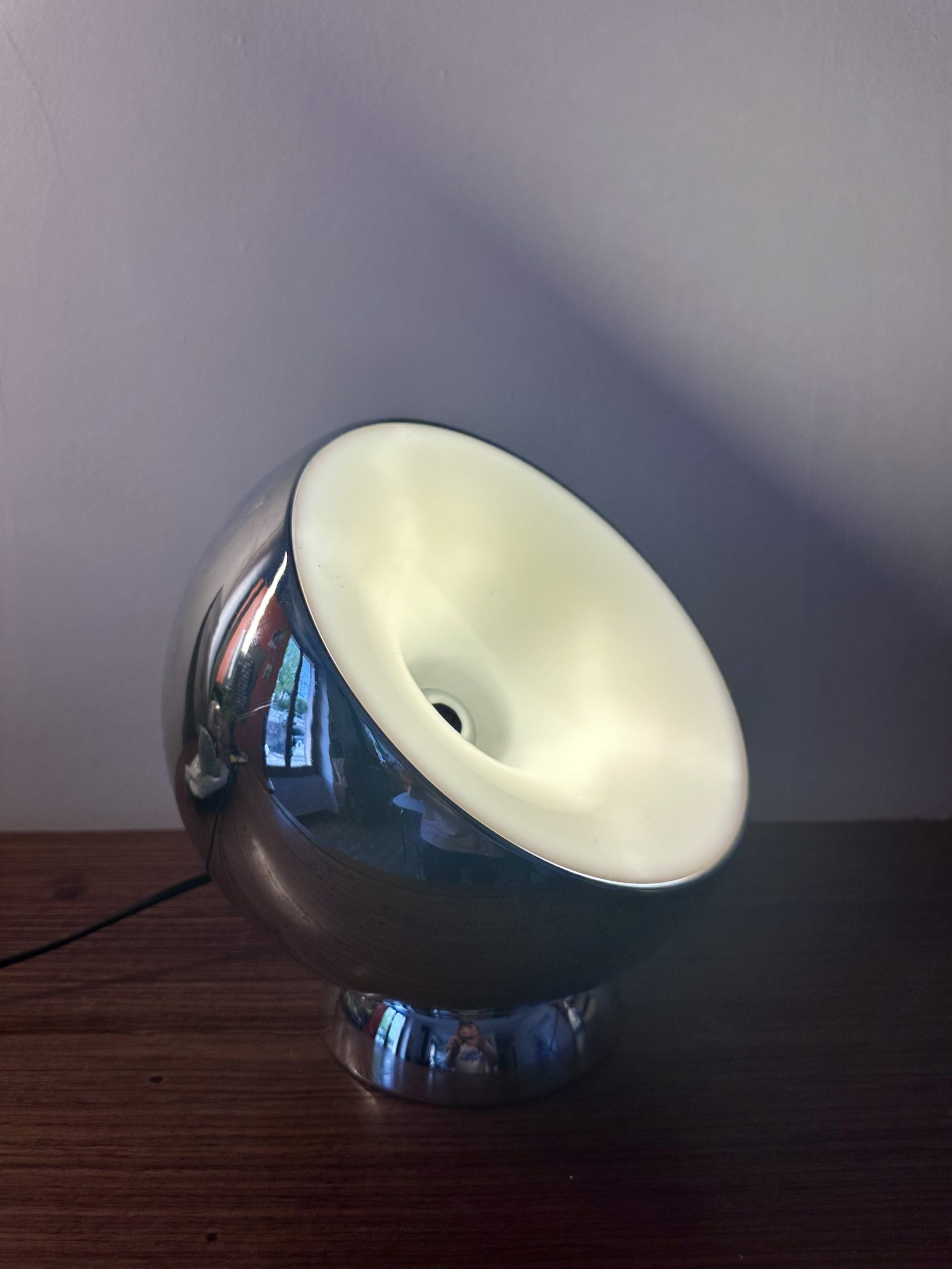 Lampe Bouboule de chez Aluminor vintage chrome – Bild 8