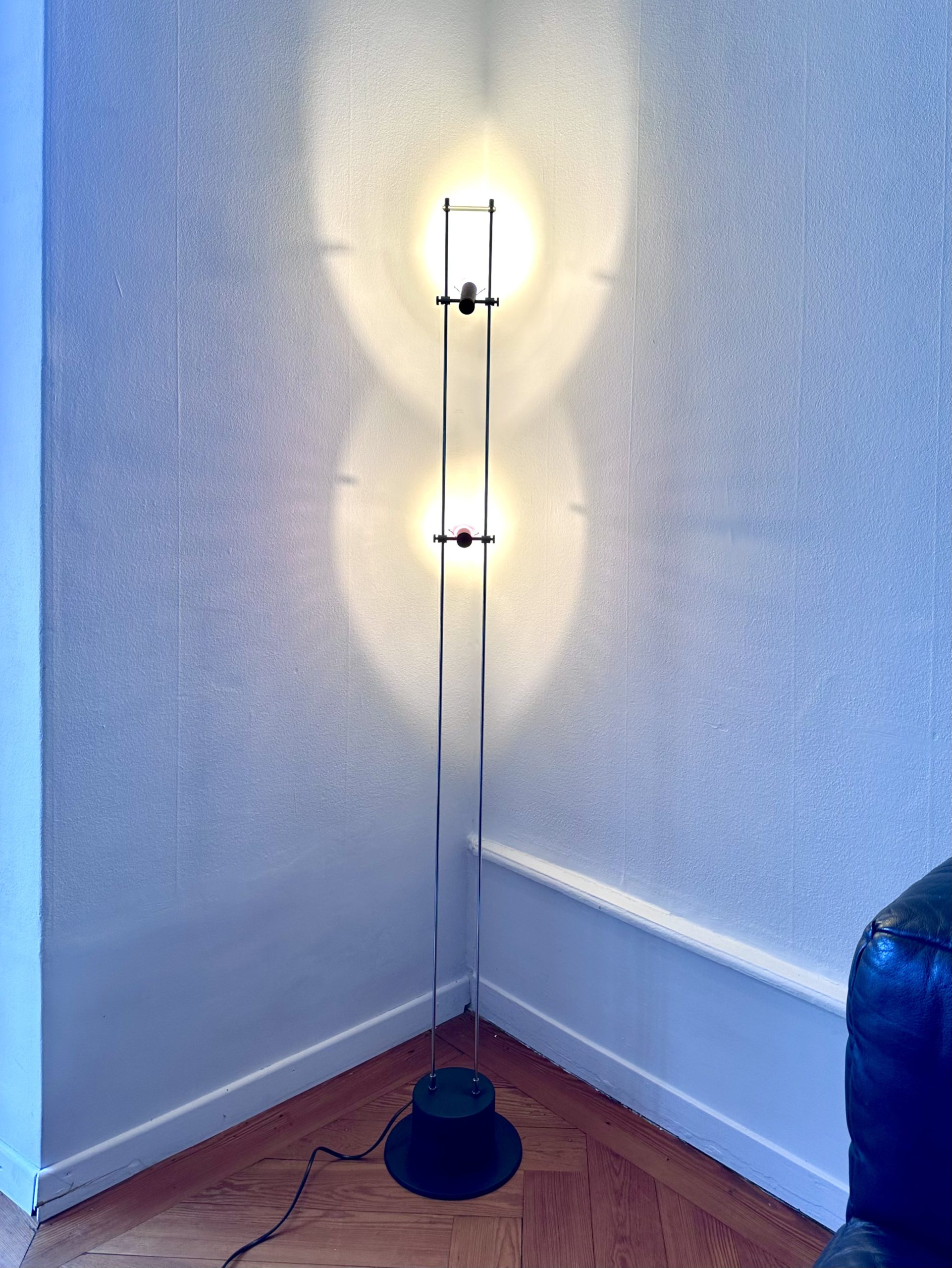 Lampe de sol 1980 à 2 spots orientables – Bild 7