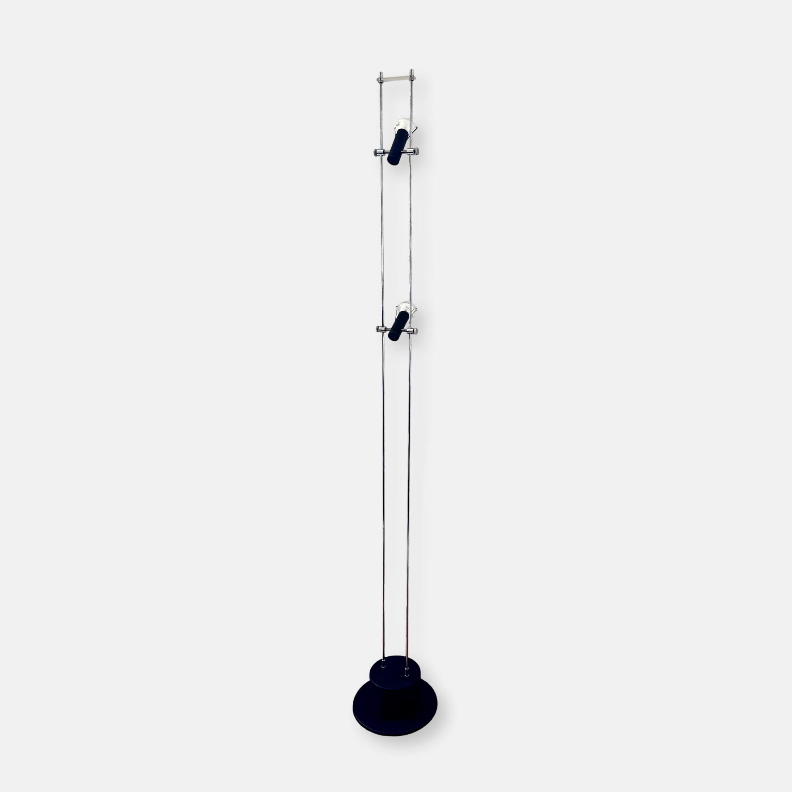Lampe de sol 1980 à 2 spots orientables