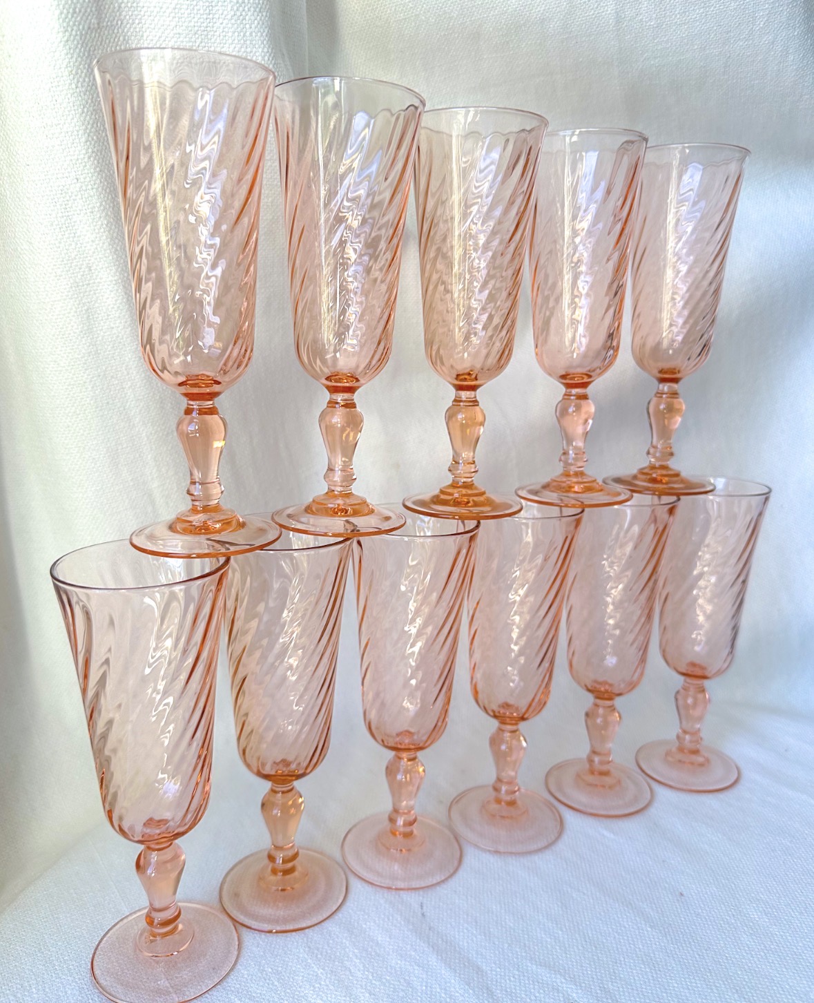 Lot de 11 flûtes à Champagne Rosaline Arcoroc Luminarc – Image 2