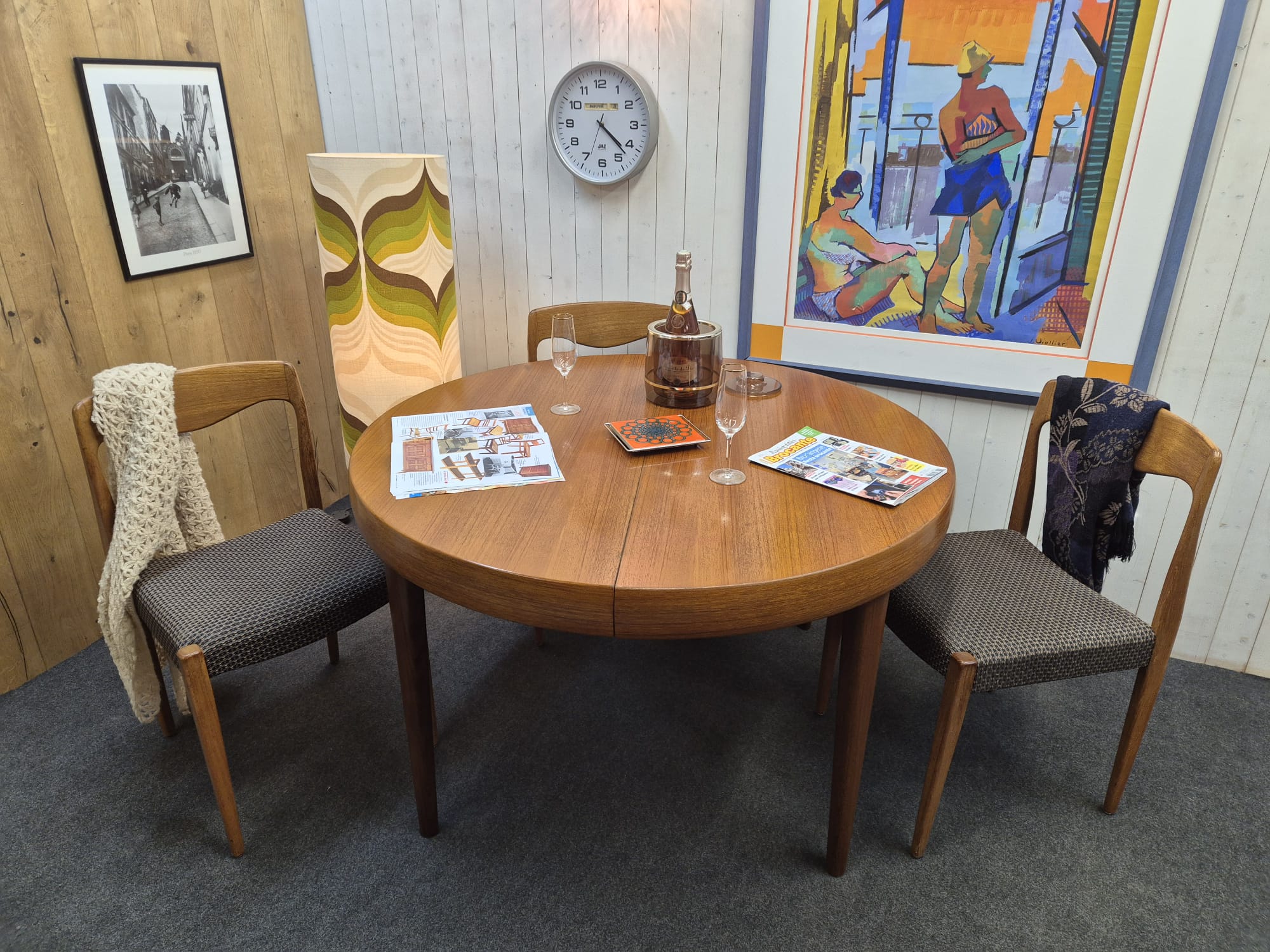 Table scandinave vintage double rallonge papillon – Bild 5
