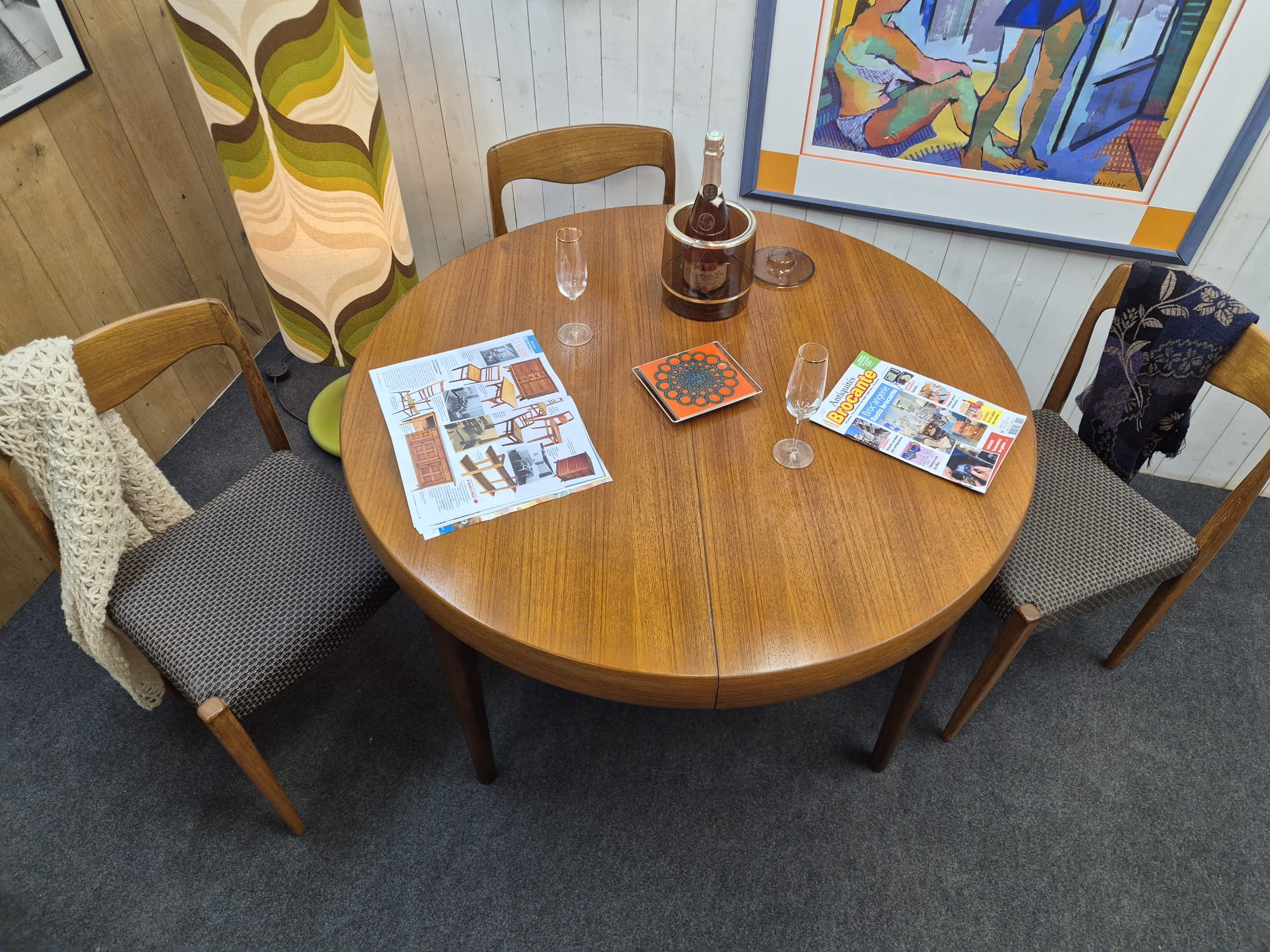 Table scandinave vintage double rallonge papillon – Bild 6