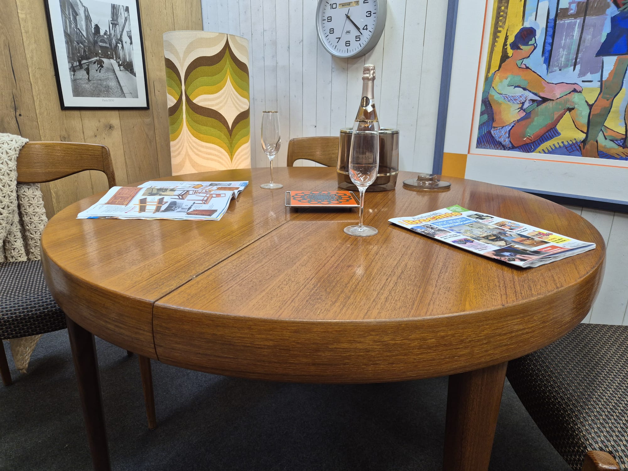 Table scandinave vintage double rallonge papillon – Bild 3