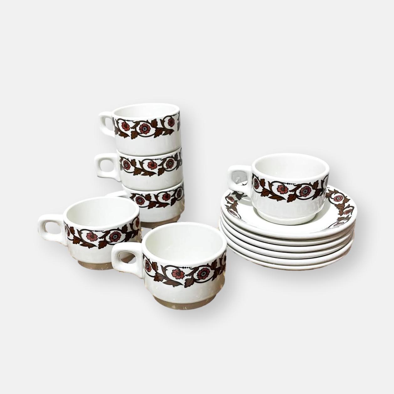 Ensemble 6 tasses/sous tasses