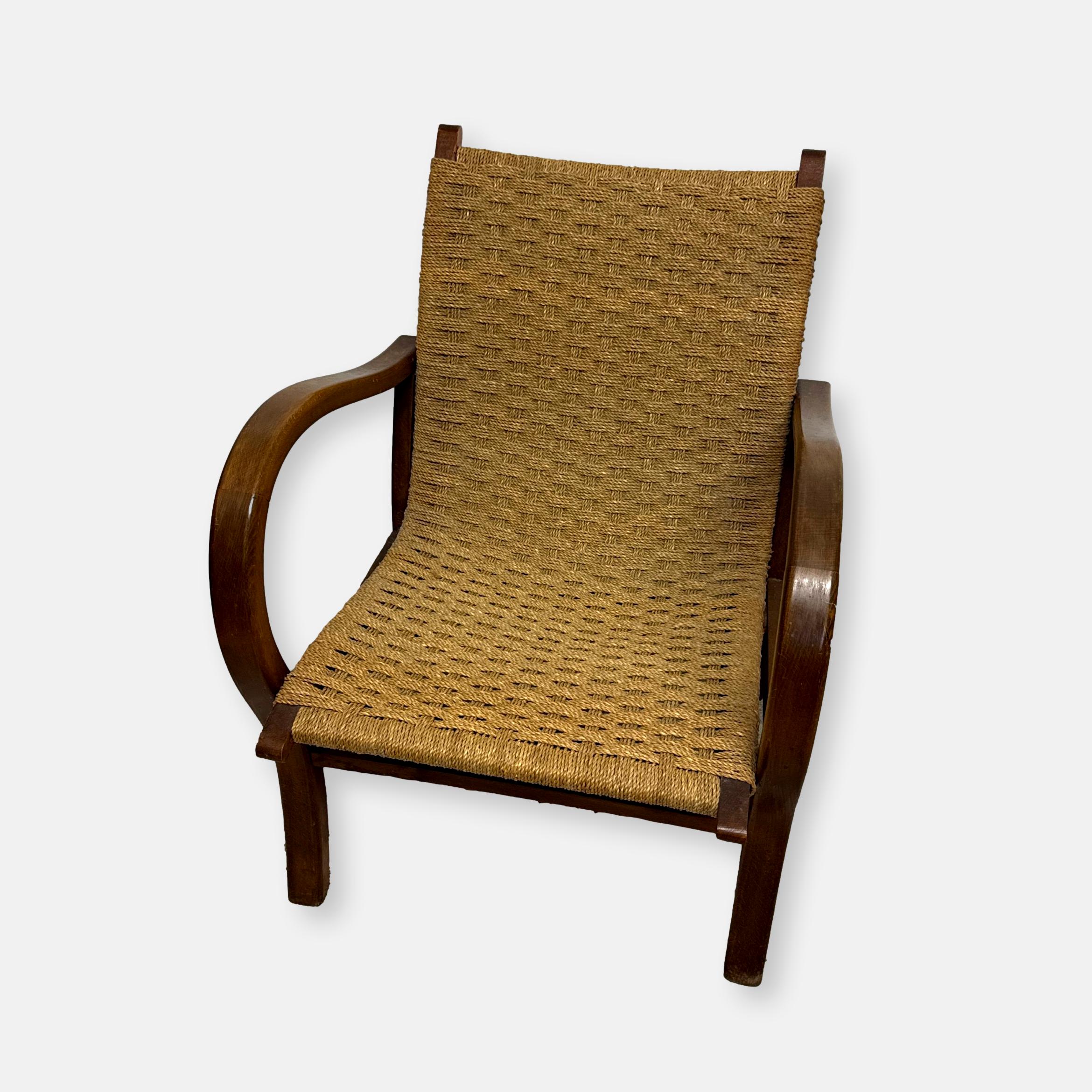 Fauteuil vintage en bois des années 60/70