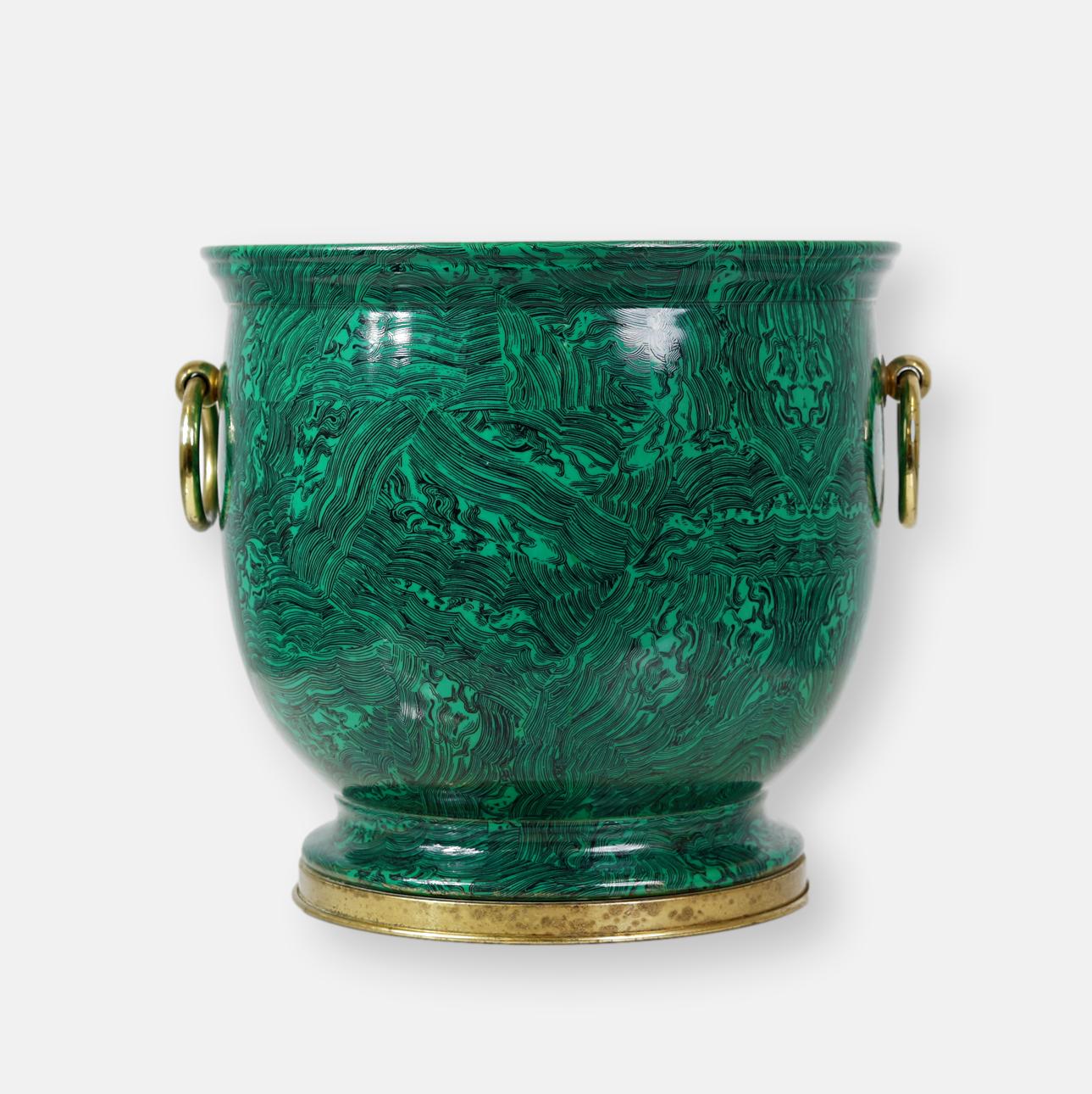 Cache-pot italien de Mangani dans le style de Fornasetti