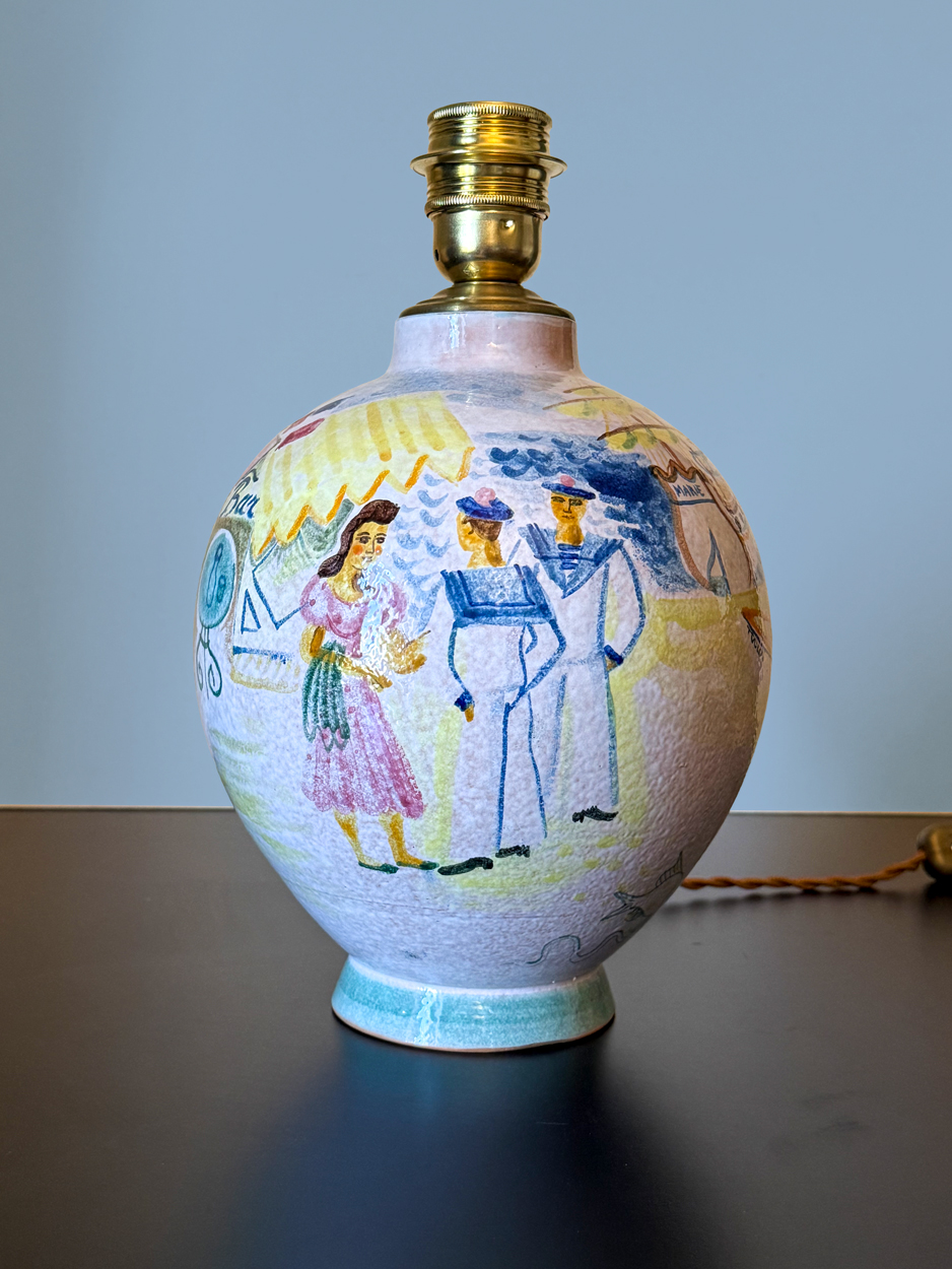 Pied de lampe en céramique, atelier d’art Menelika – Image 2