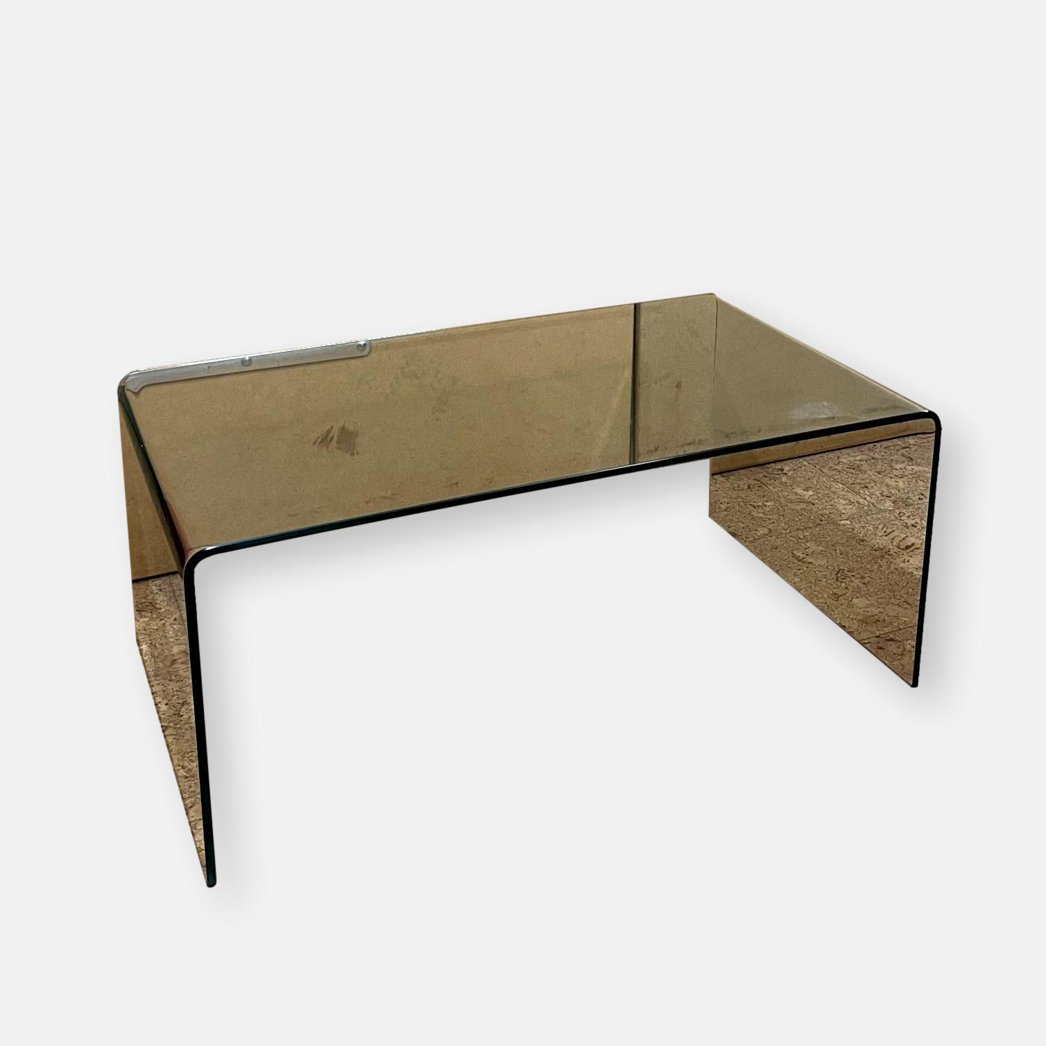 Table basse en verre courbé - style FIAM