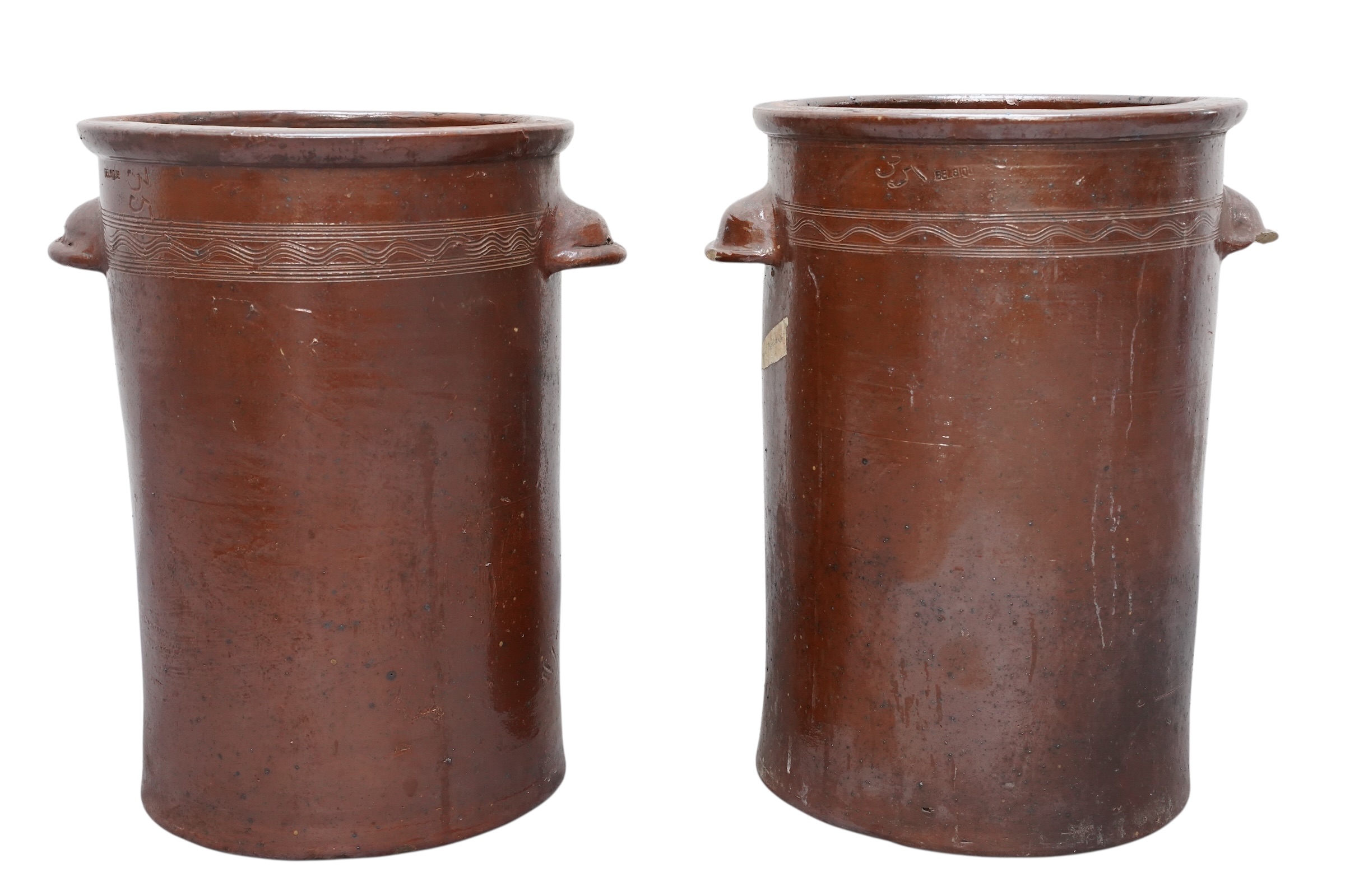 Paire de grands pots en grès vernissé de 35 L – Bild 2