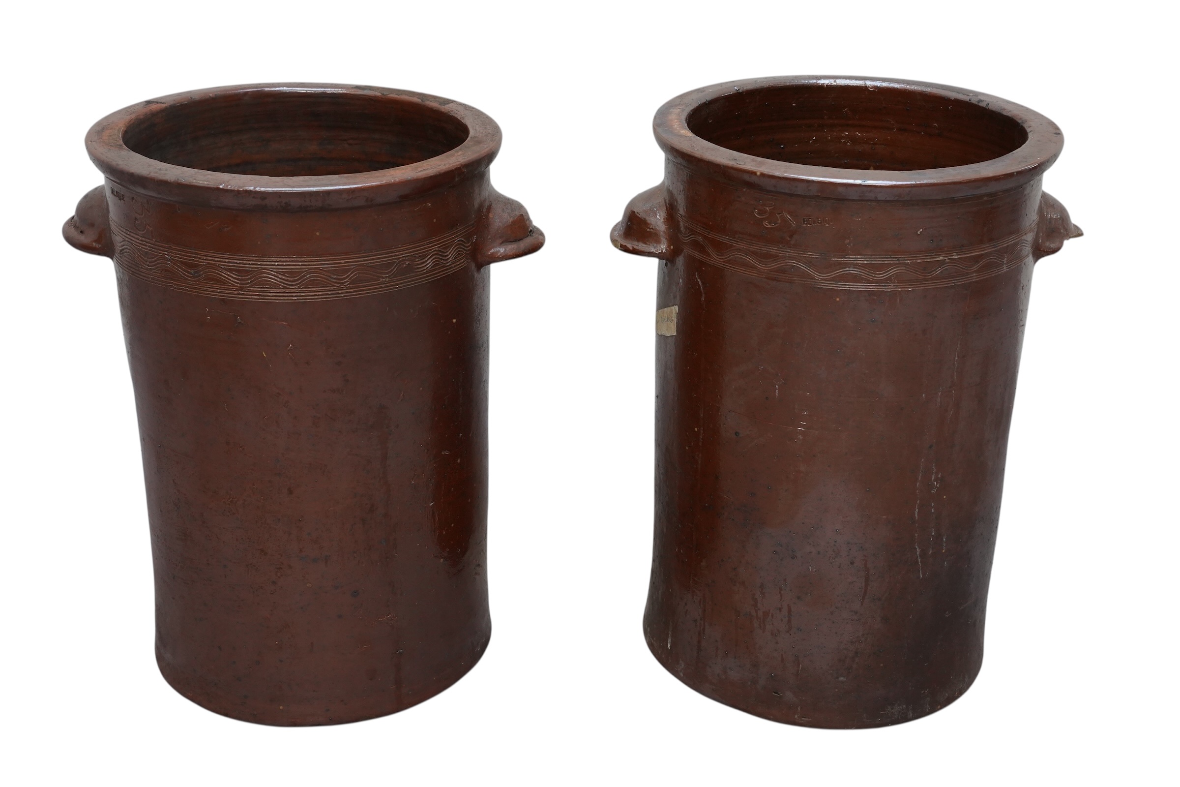 Paire de grands pots en grès vernissé de 35 L – Bild 3