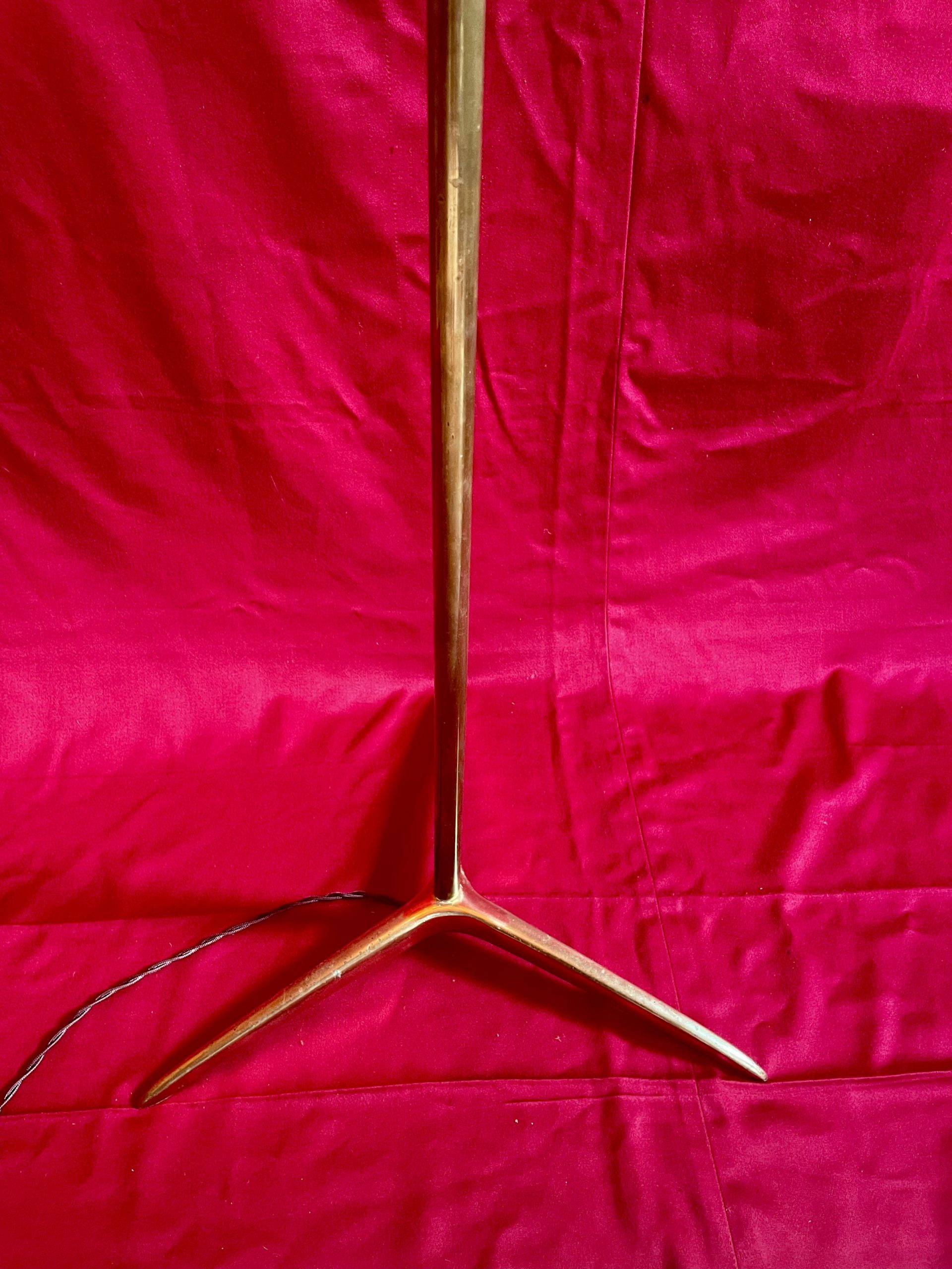 Lampadaire italien laiton et verrerie Murano – Bild 3