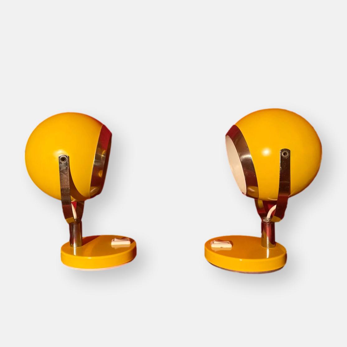 Paire de lampes Eye-Ball, "Aluminor", 1970