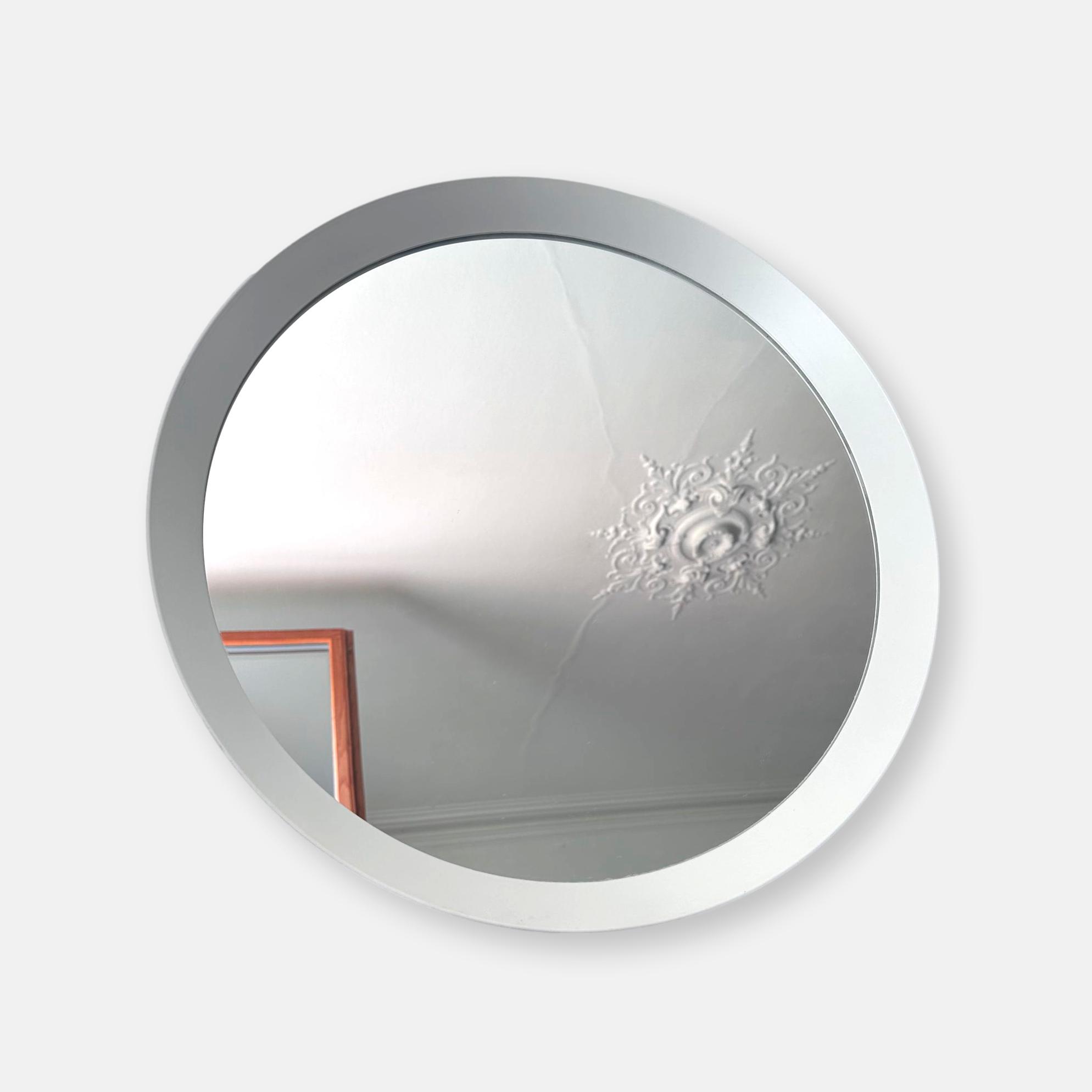 Miroir hublot vintage en métal blanc 50cm