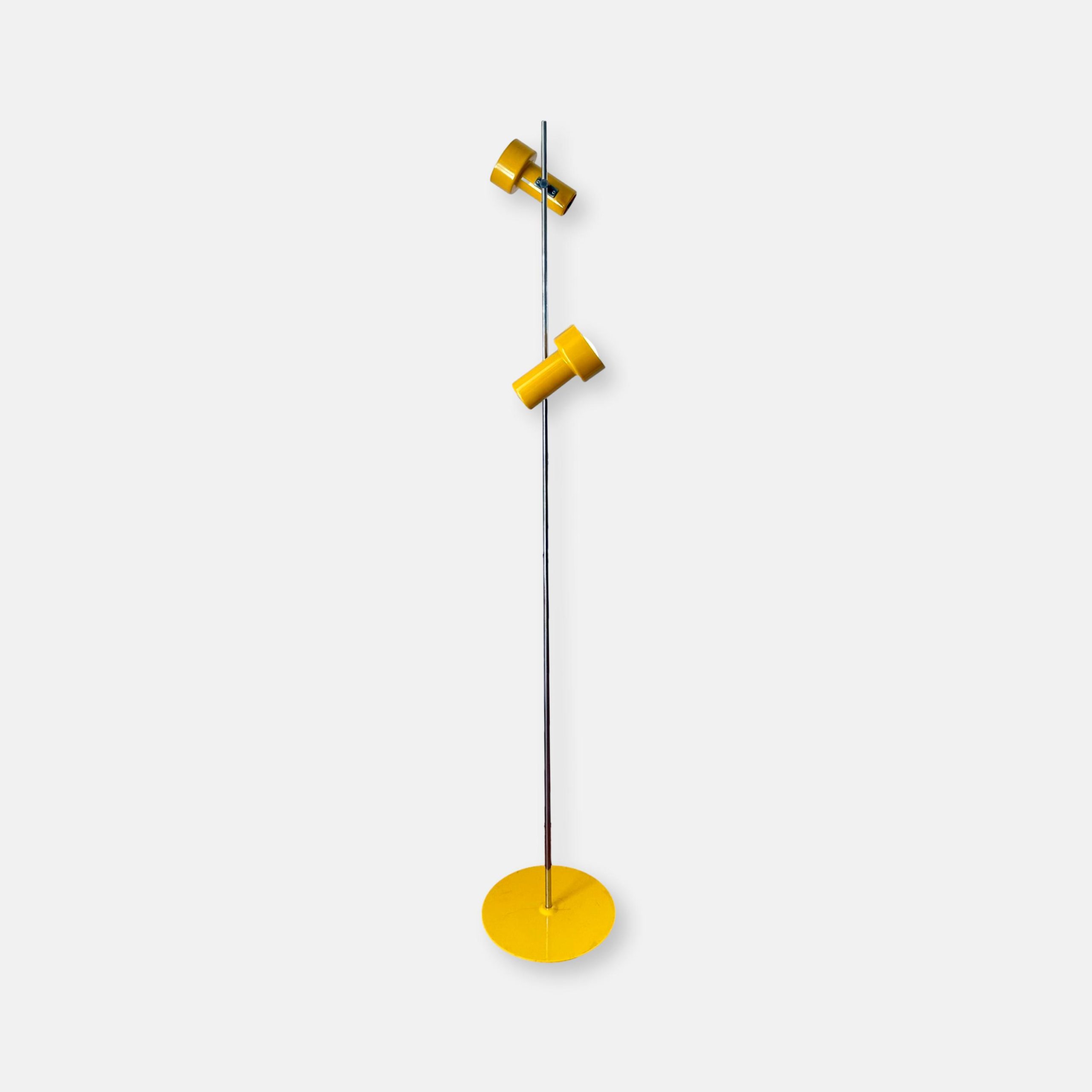 Lampe de sol Stralux 2 spots jaune vif