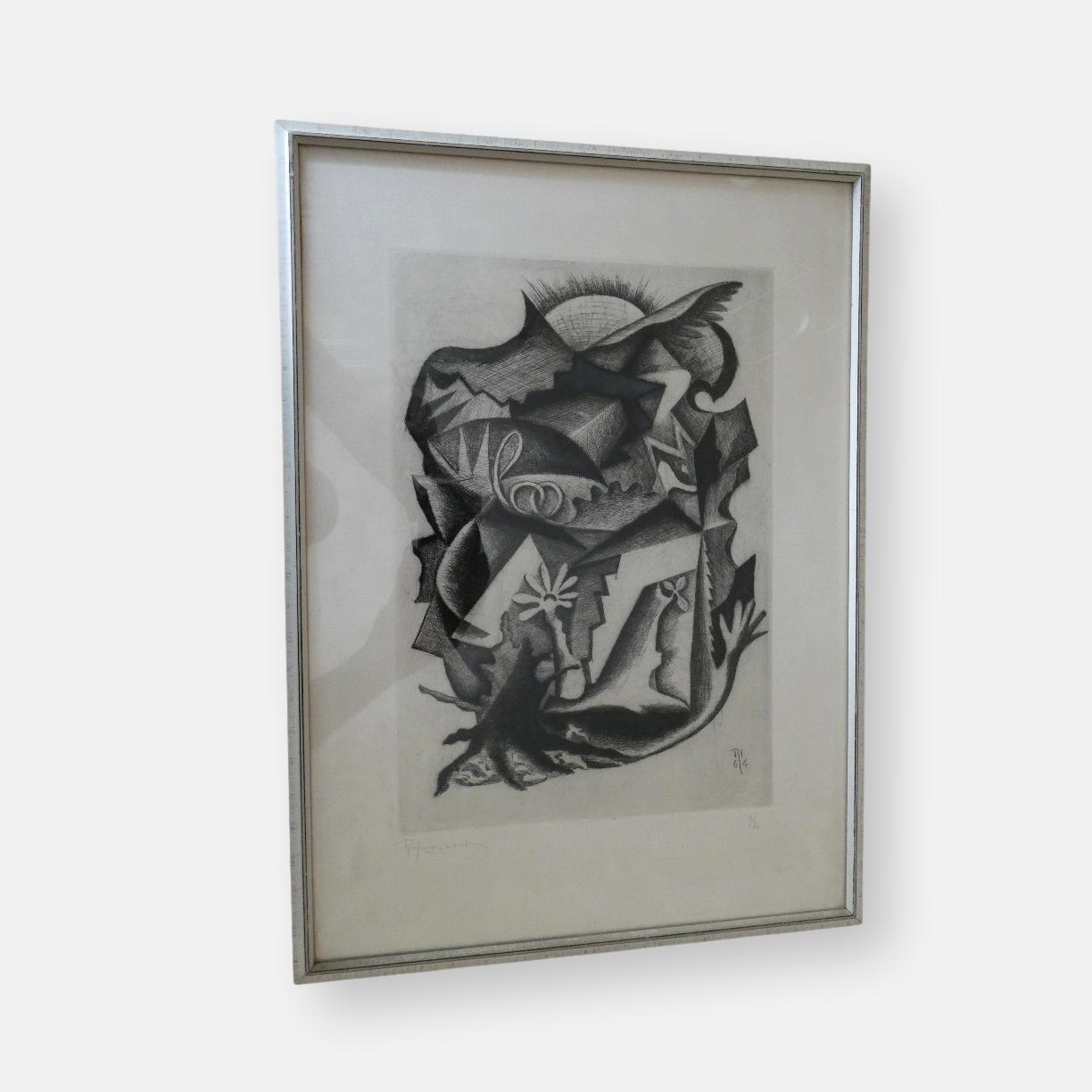 Gravure E/A eau forte de Roger Huguenin
