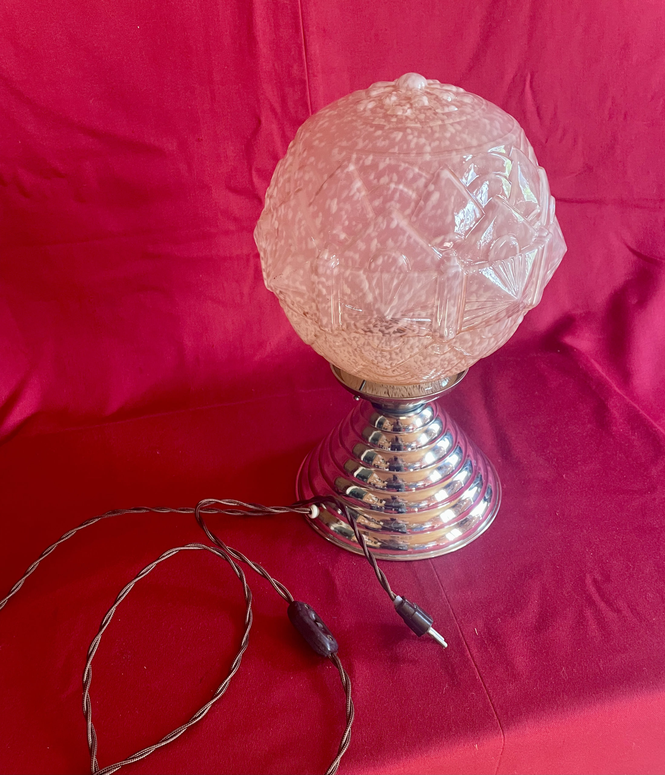 Lampe Art Déco, Verre Moulé de Vichy, 1930 – Bild 5