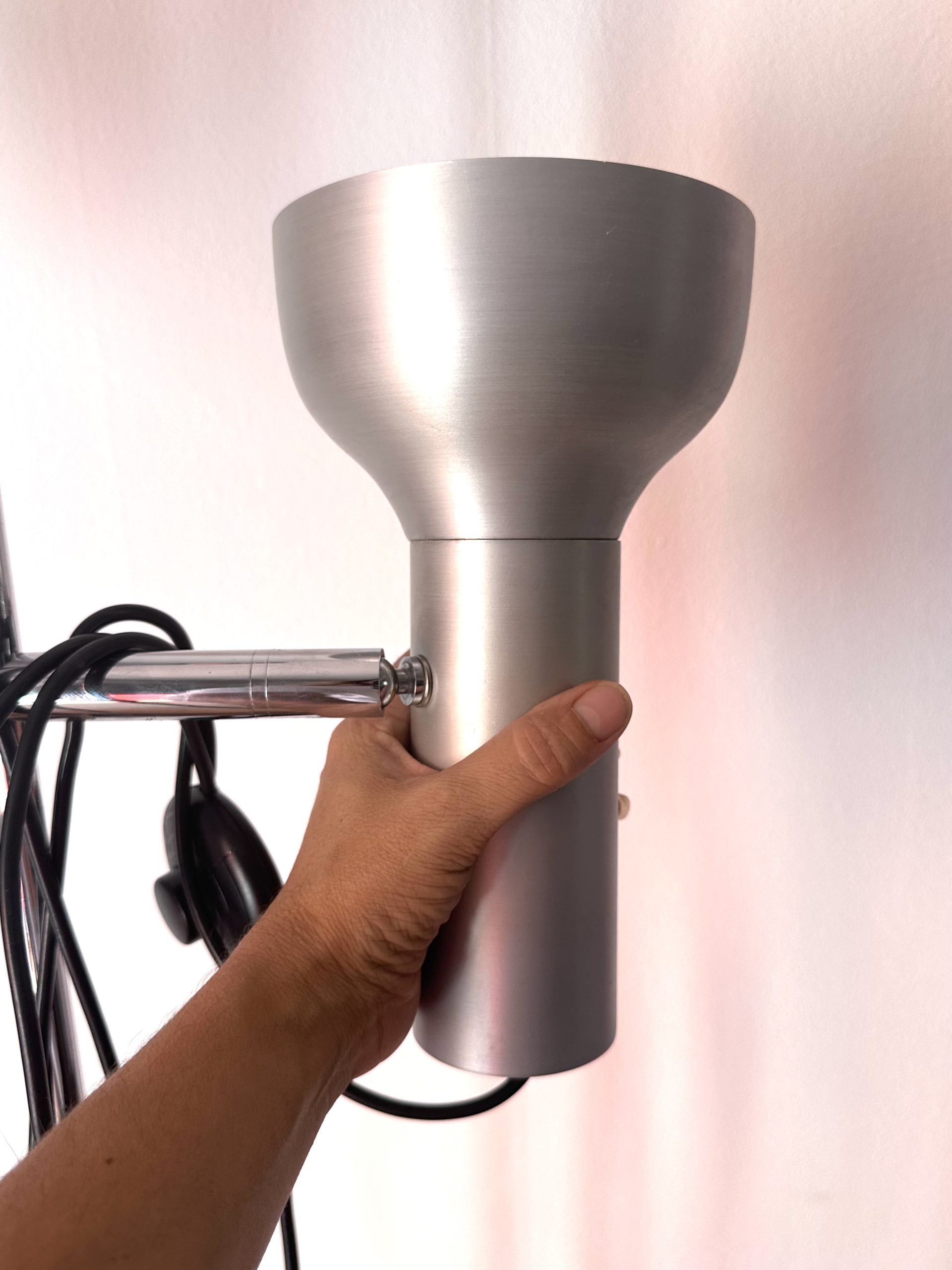 Lampadaire double spot aluminium brossé – Image 9
