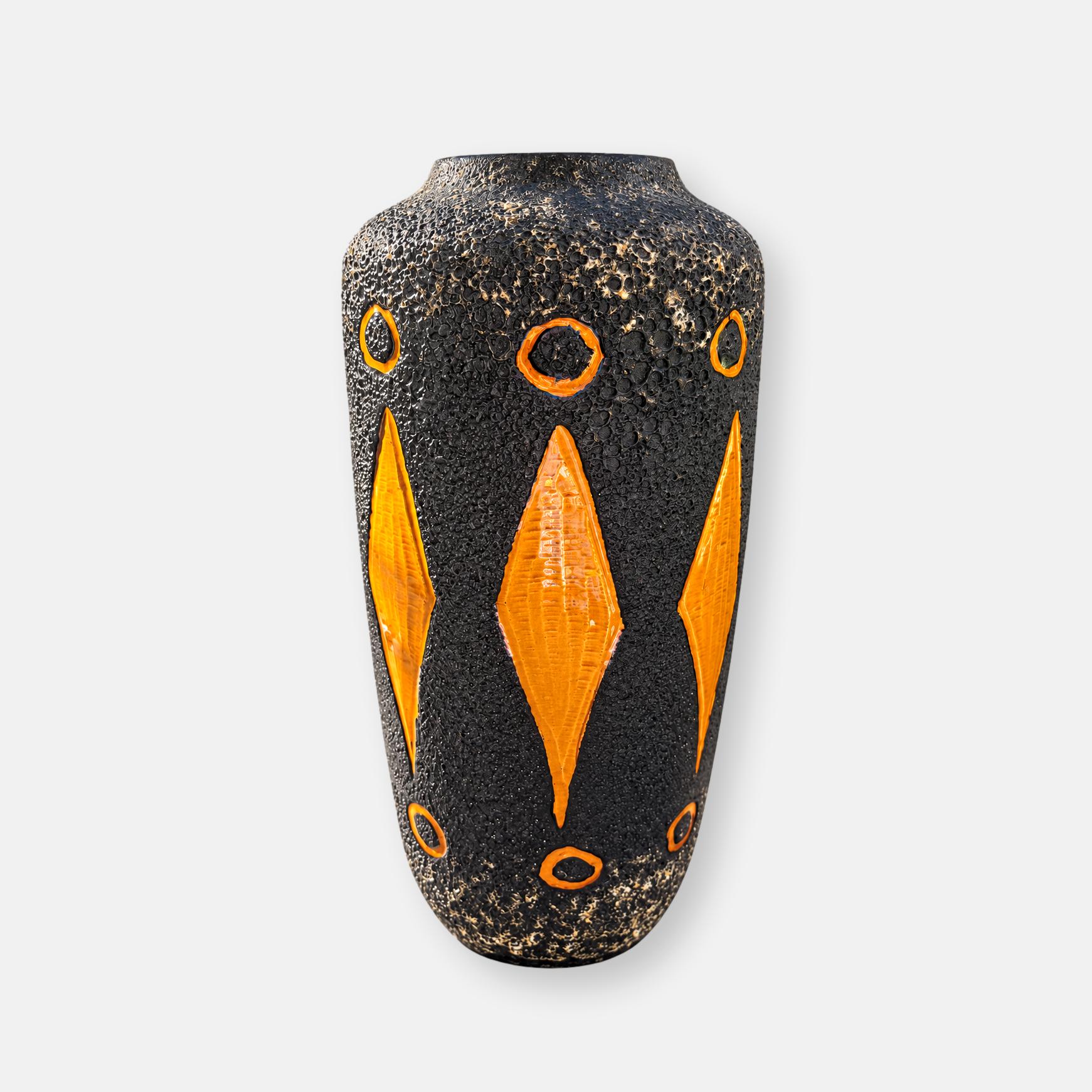 Grand vase vintage en céramique Fatlava
