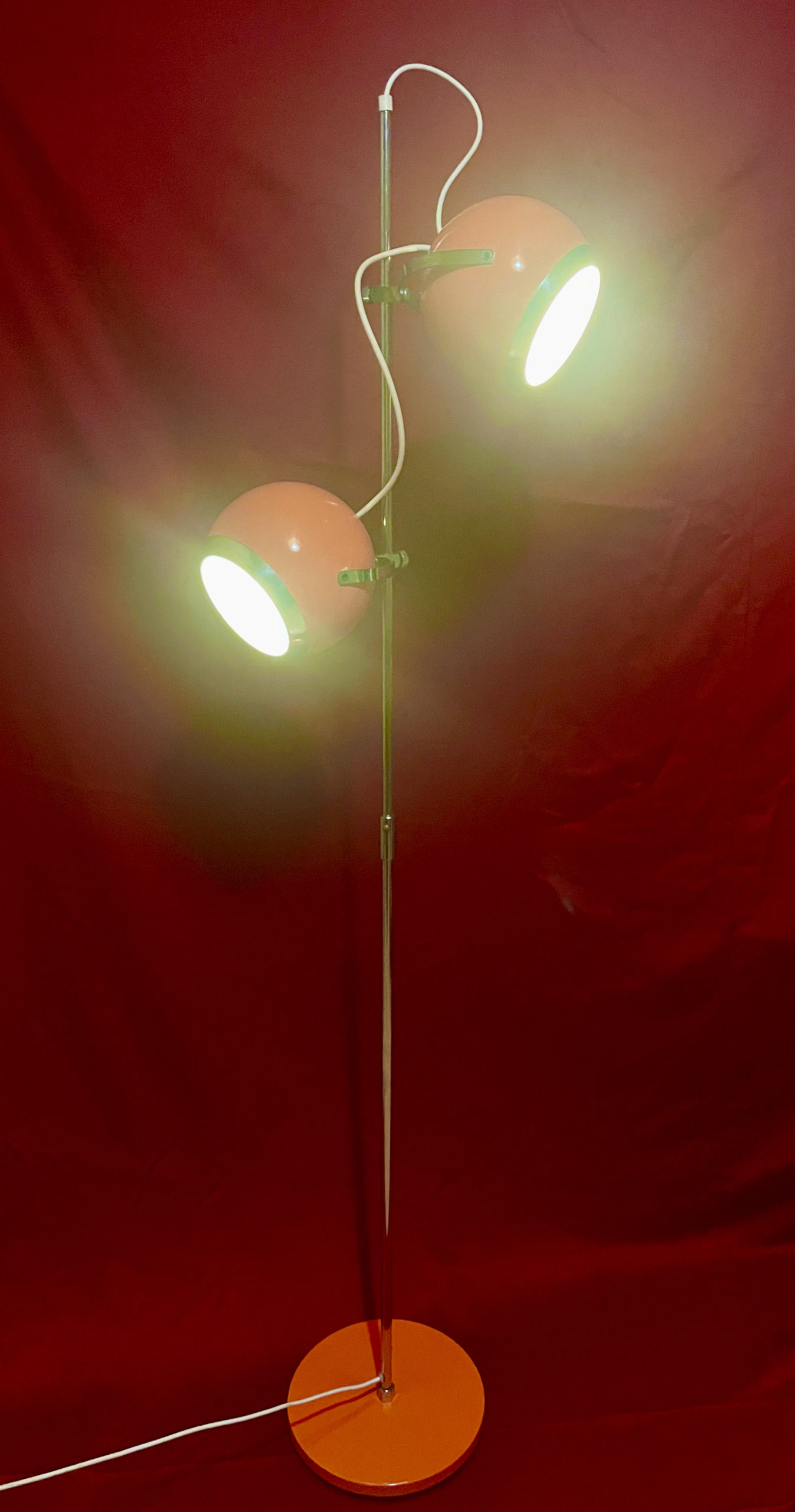 Lampadaire Eye-Ball orange années 70 – Image 3