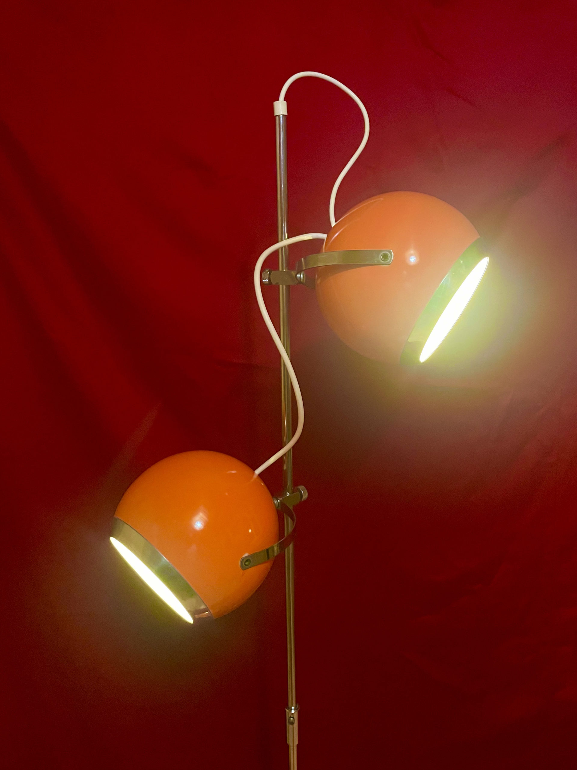 Lampadaire Eye-Ball orange années 70 – Image 4