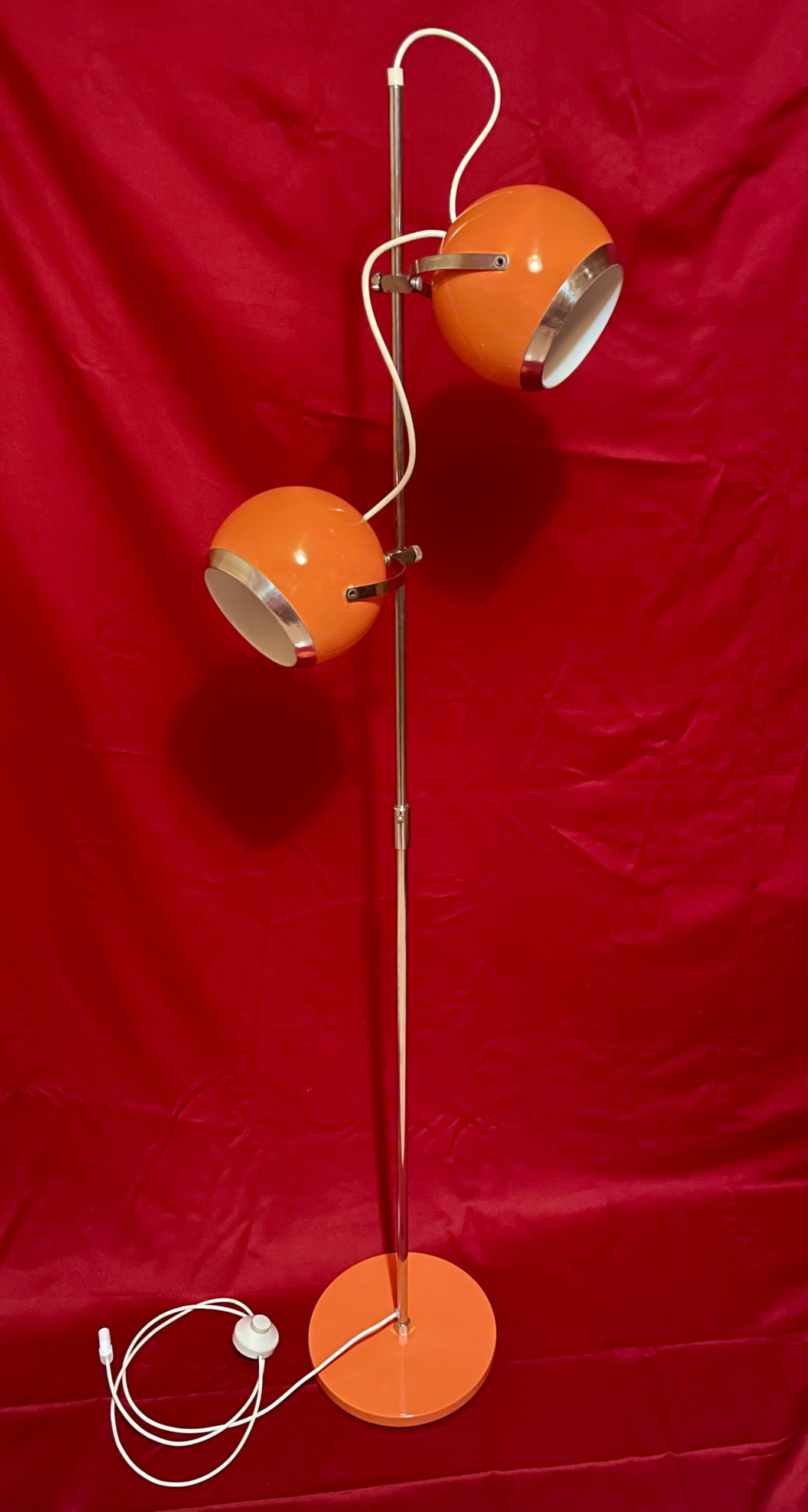 Lampadaire Eye-Ball orange années 70 – Image 2