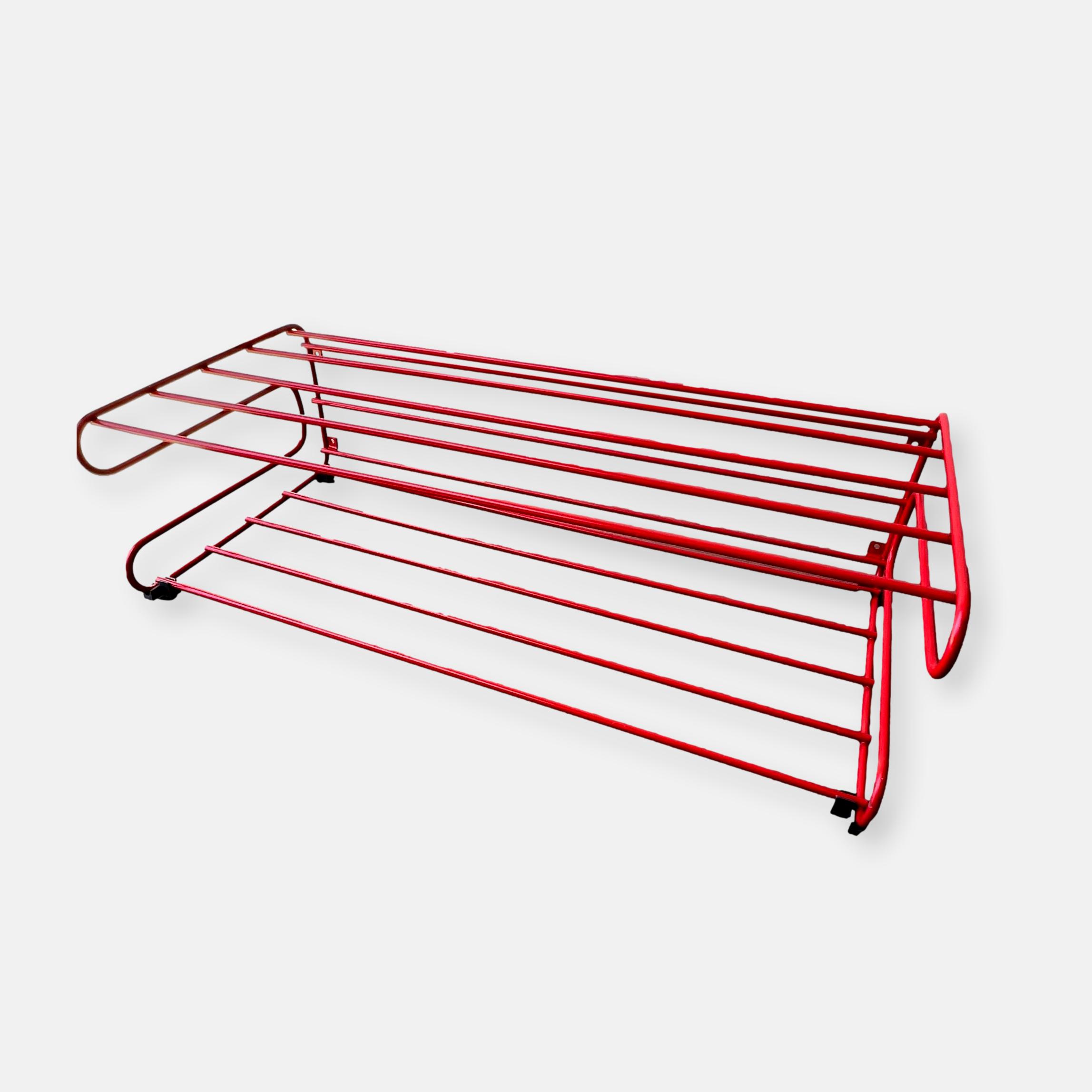 Étagère à chaussures IKEA Frän rouge – années 80