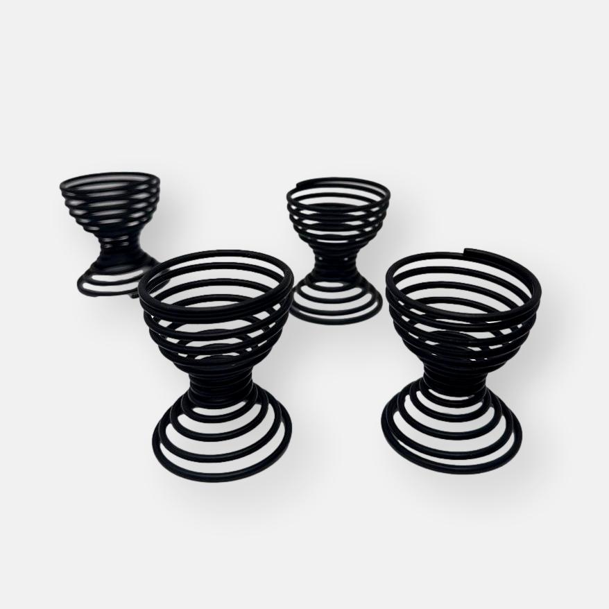 Lot de 4 coquetiers spiralés IKEA RESPIT vintage 1990